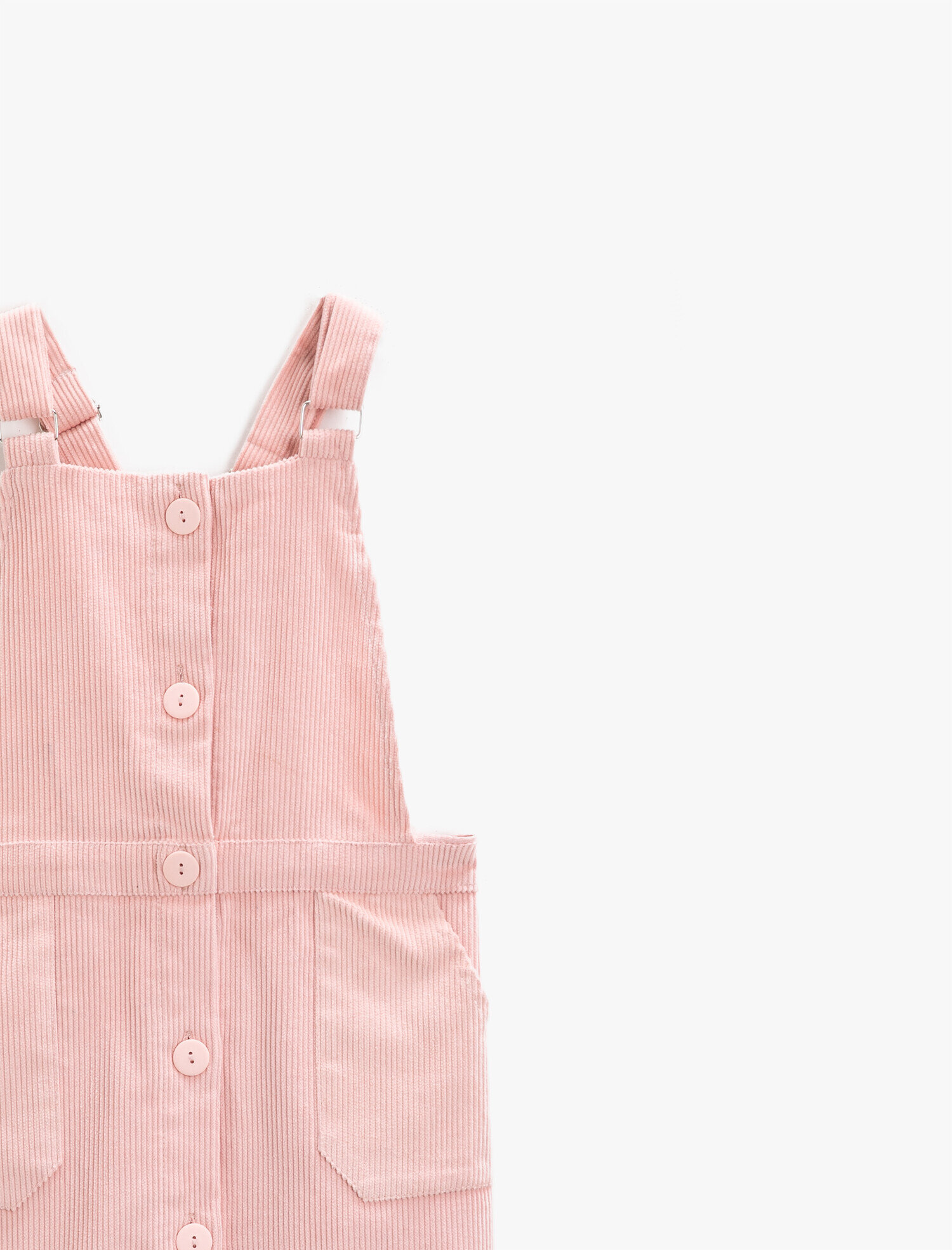  Kız Çocuk Fitilli Salopet Cepli Pamuklu