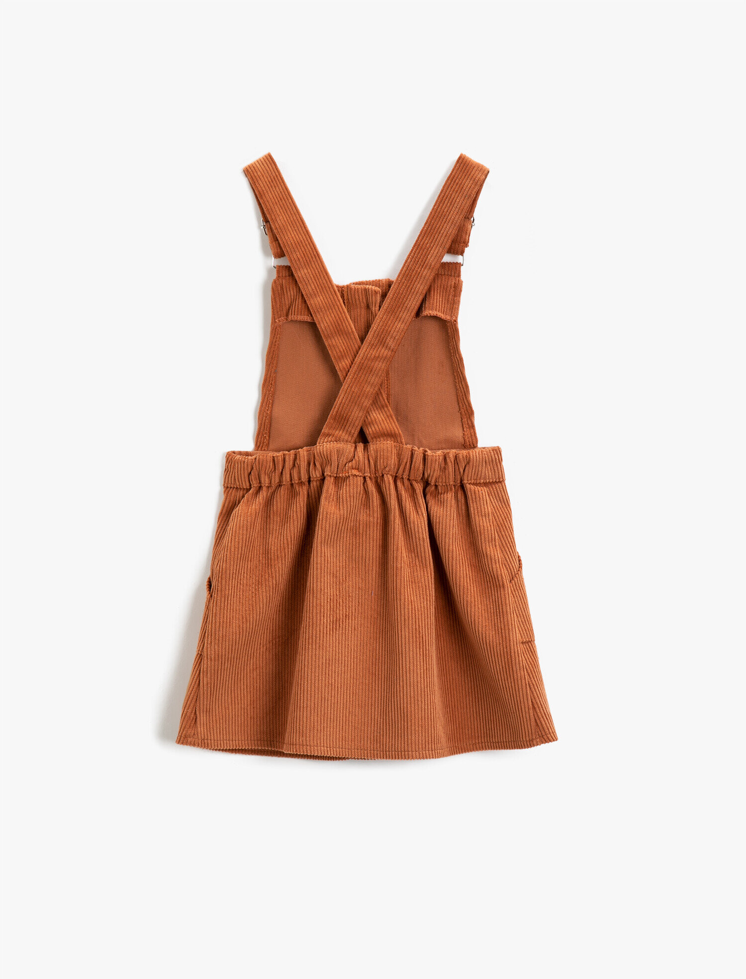  Kız Çocuk Fitilli Salopet Cepli Pamuklu