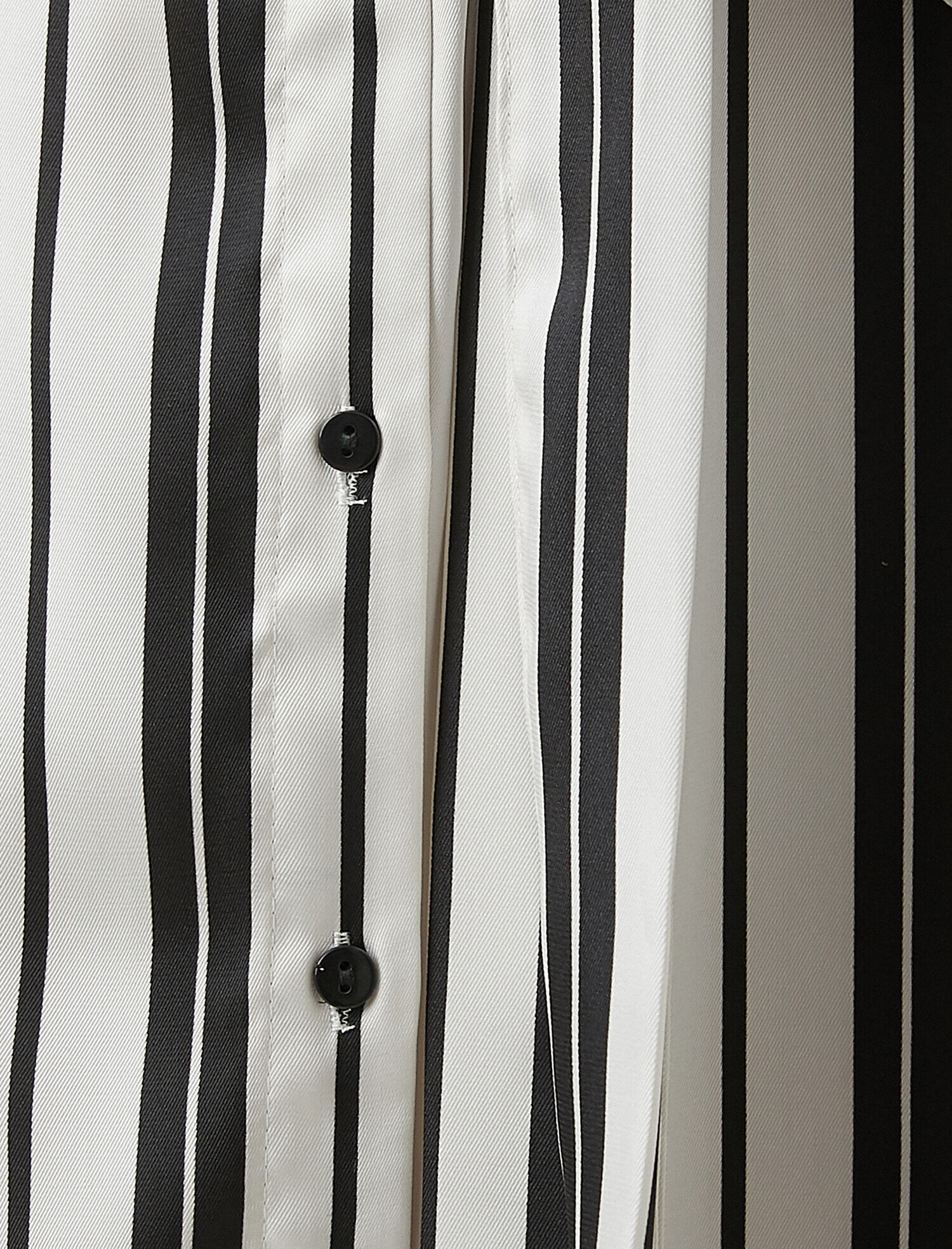   Kemer Detaylı Çizgili Elbise