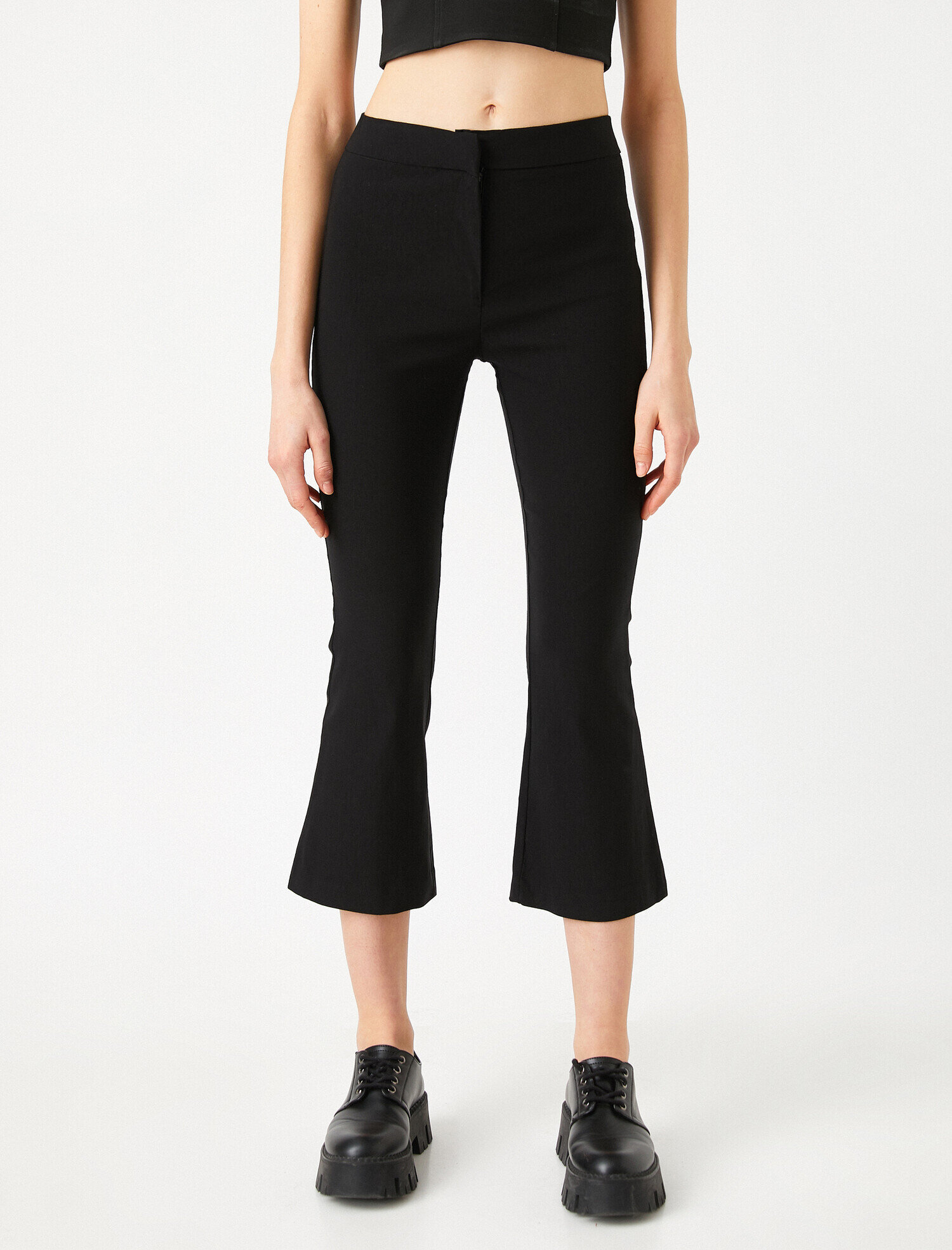   Yüksek Bel Crop İspanyol Paça Pantolon
