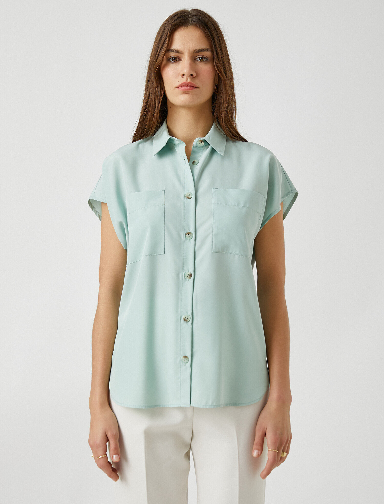   Kısa Kollu Gömlek Cepli