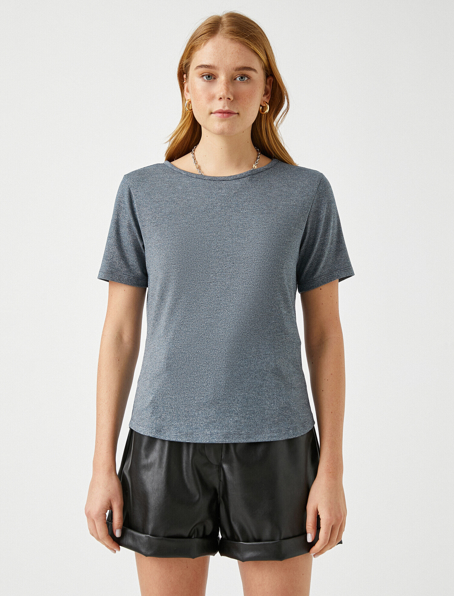   Bisiklet Yaka Kısa Kollu Tişört