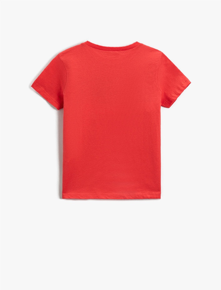 Erkek Çocuk Kay Kay Baskılı Kısa Kollu Tişört Pamuklu