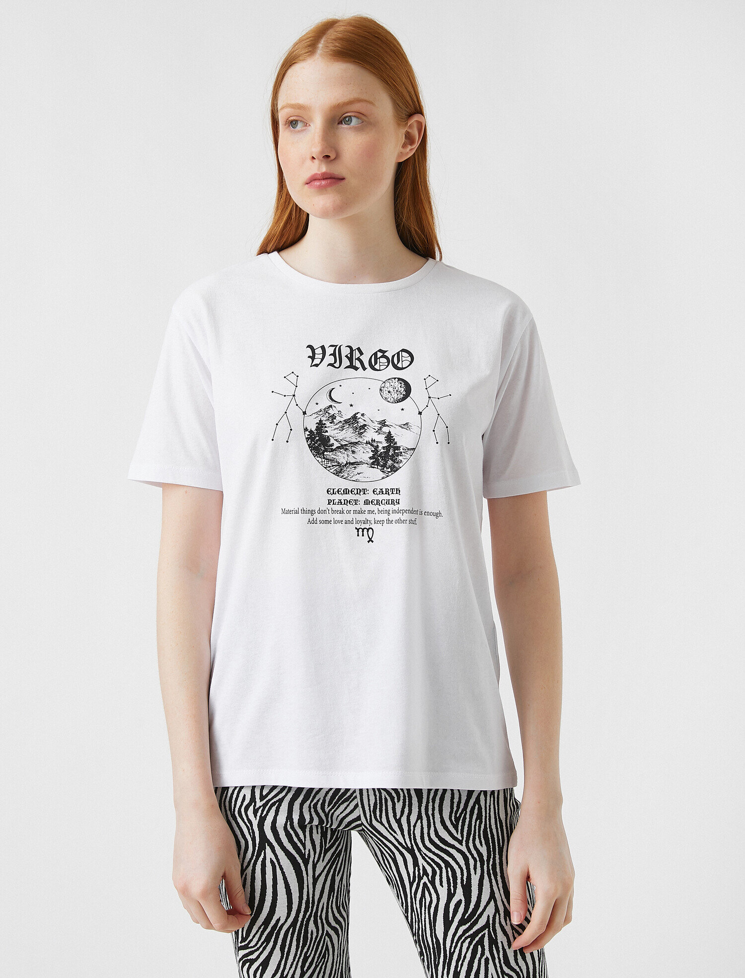   Baskılı Kısa Kollu Pamuklu Tişört