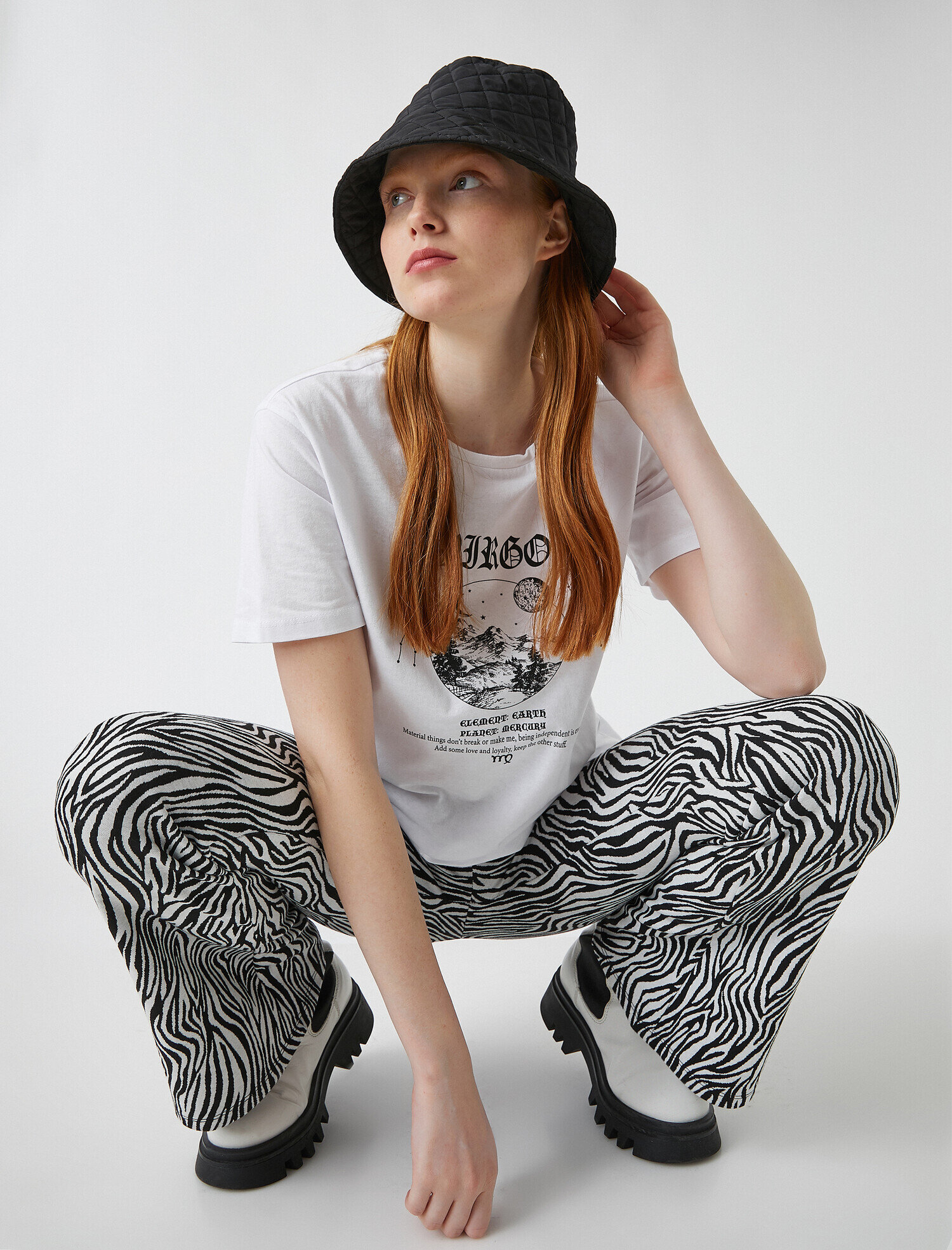   Baskılı Kısa Kollu Pamuklu Tişört