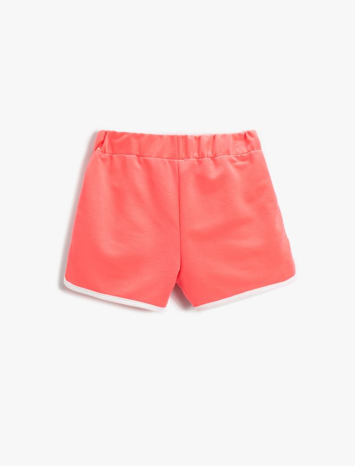 Kız Çocuk Fiyonklu Şeritli Şort Pamuklu