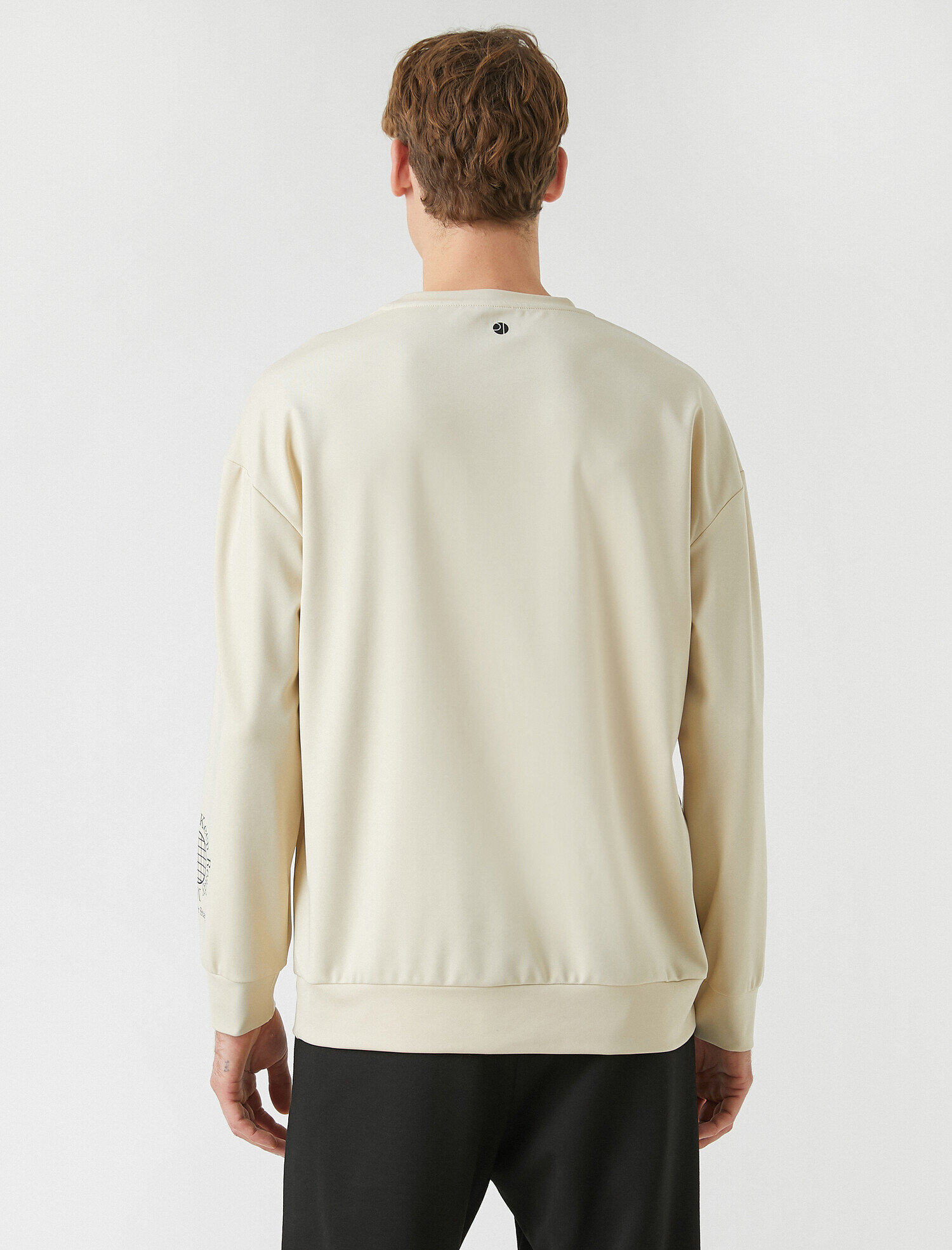 Bisiklet Yaka Baskılı Tişört Uzun Kollu