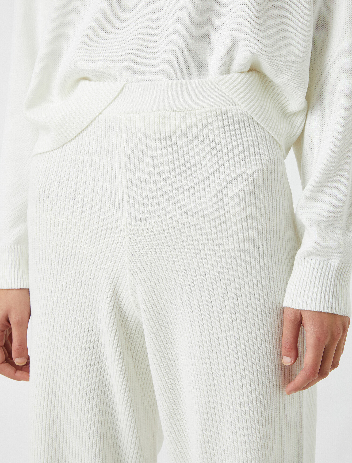   Triko Pantolon Yüksek Bel Geniş Paça