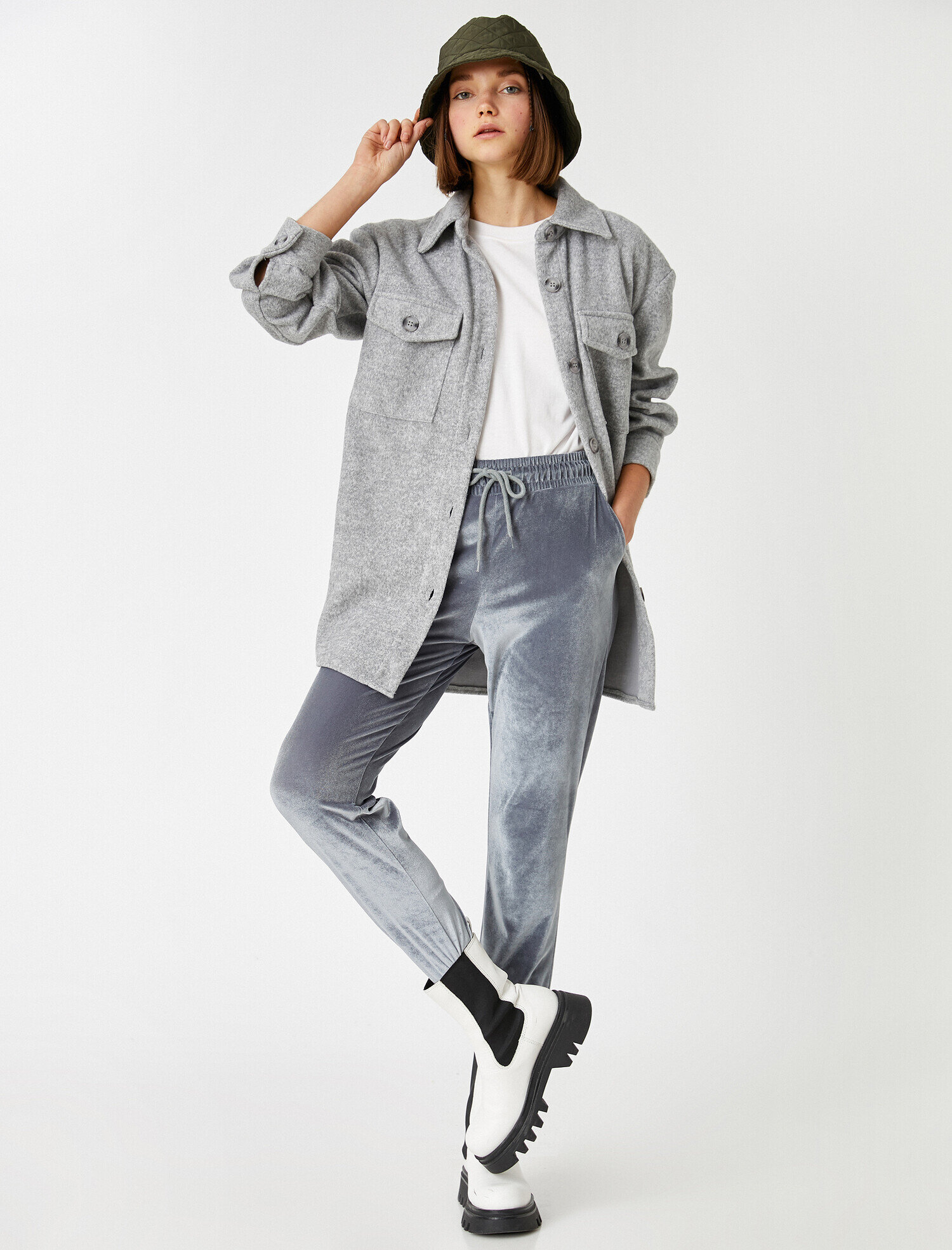   Kadife Eşofman Altı Beli Lastikli