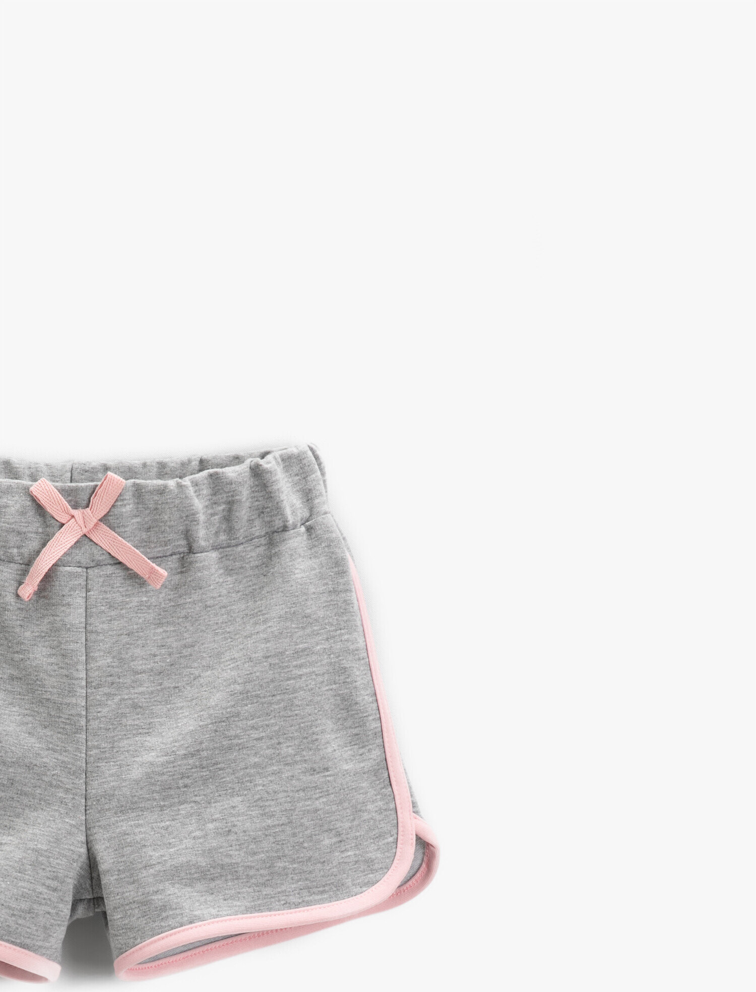  Kız Çocuk Fiyonklu Şeritli Şort Pamuklu