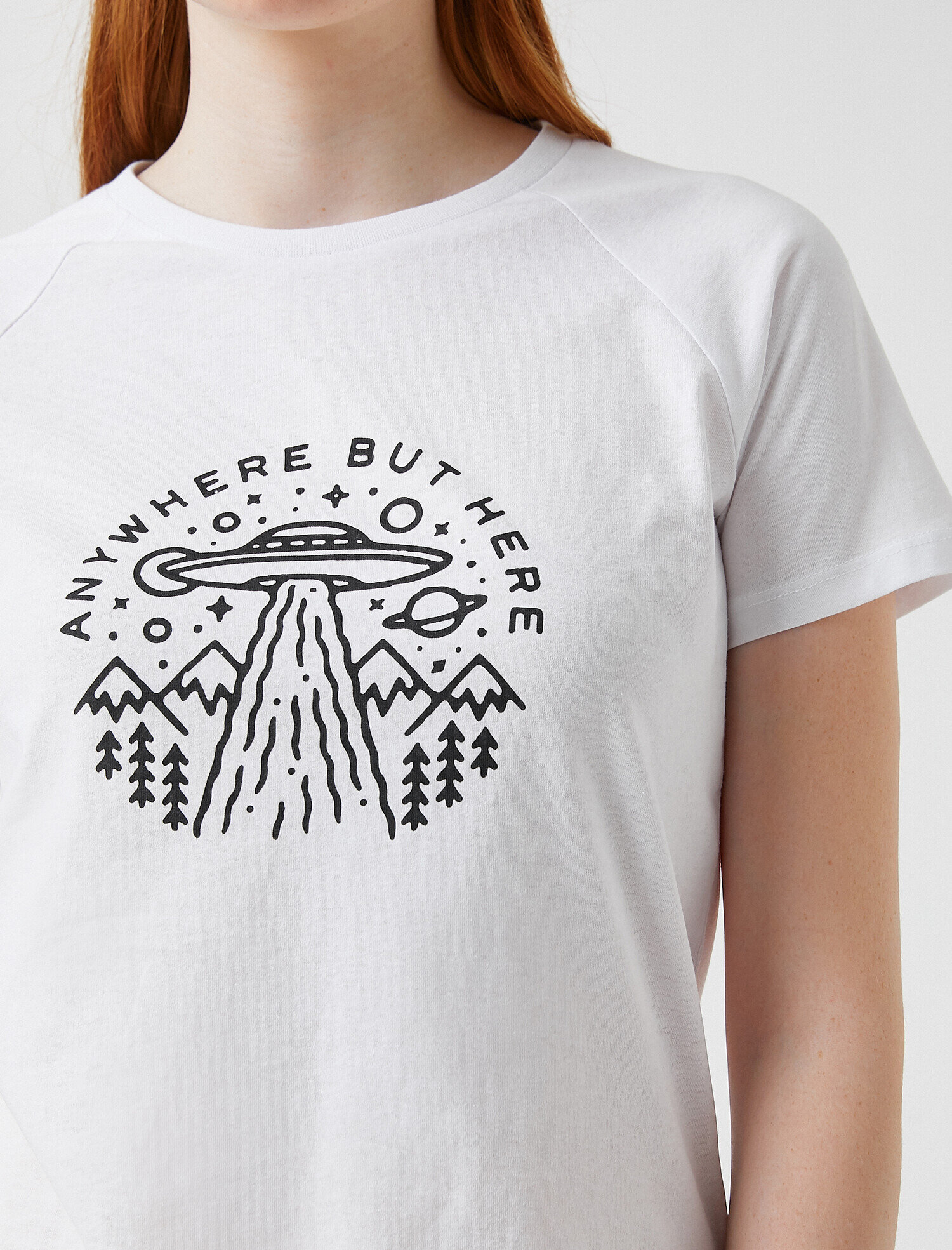   Baskılı Kısa Kollu Pamuklu Tişört