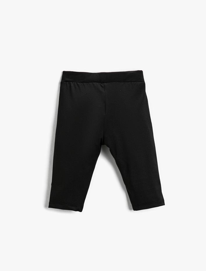 Kız Çocuk Slogan Baskılı Tayt