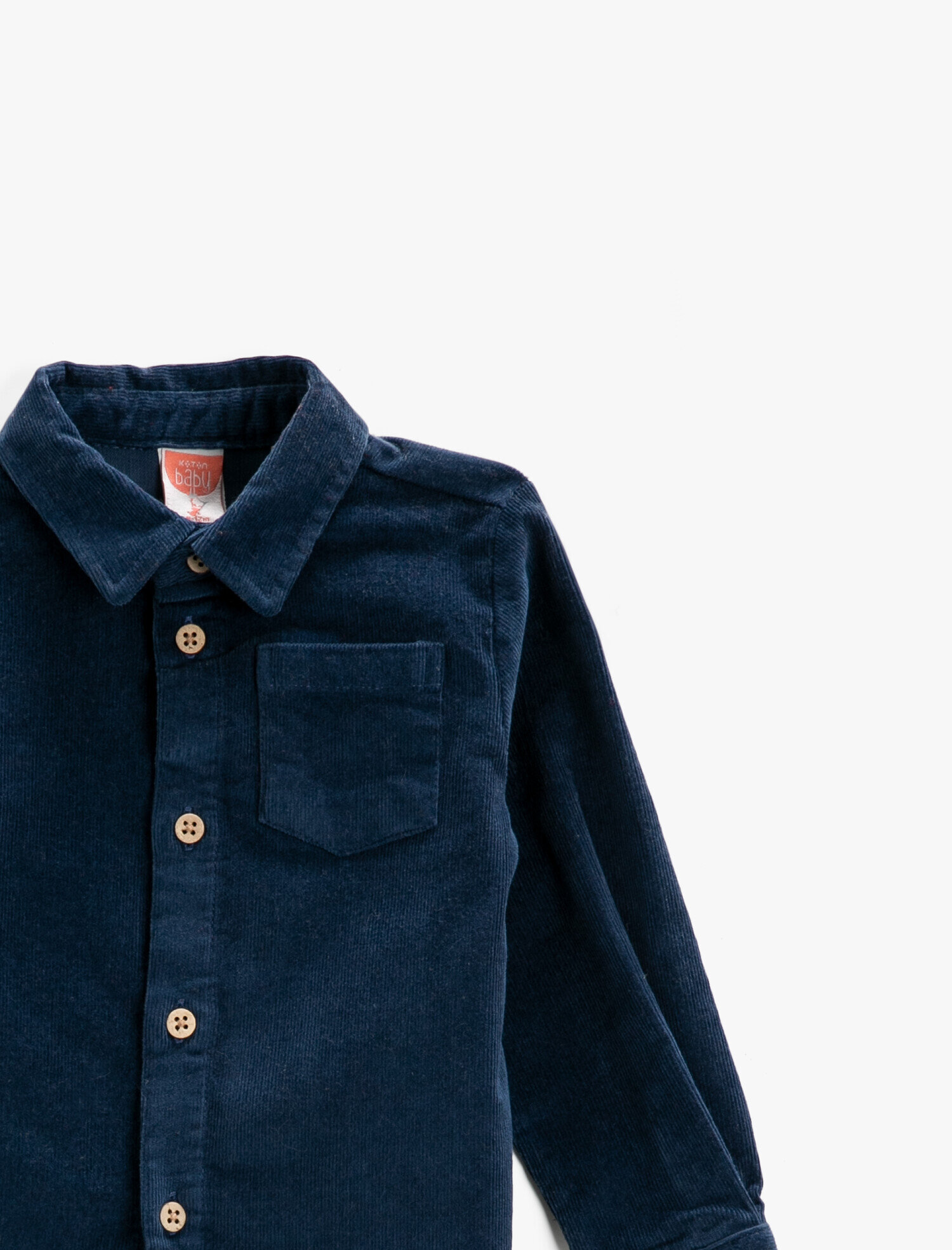  Erkek Bebek Kadife Gömlek Uzun Kollu Pamuklu