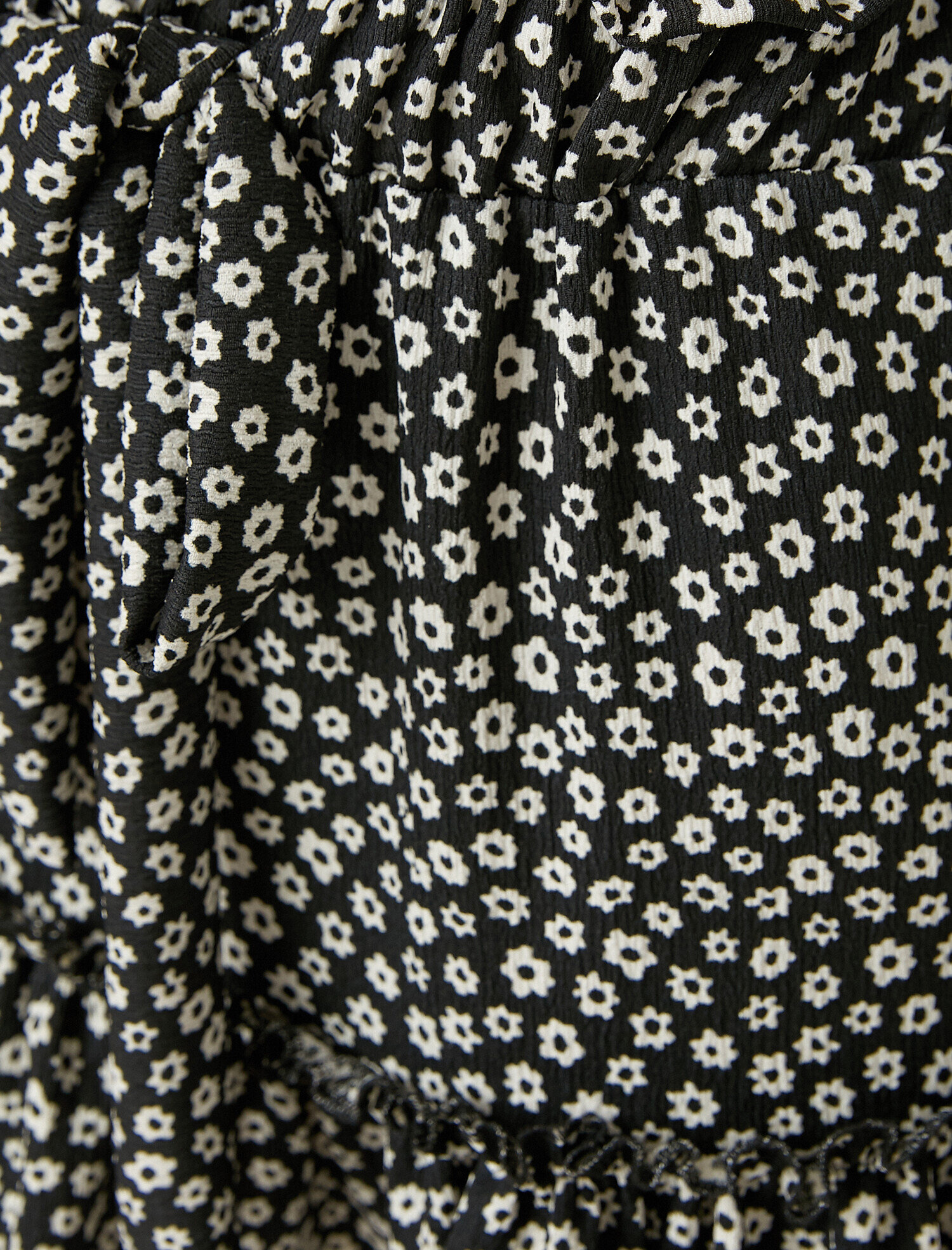   Çiçekli Fırfırlı Mini Etek