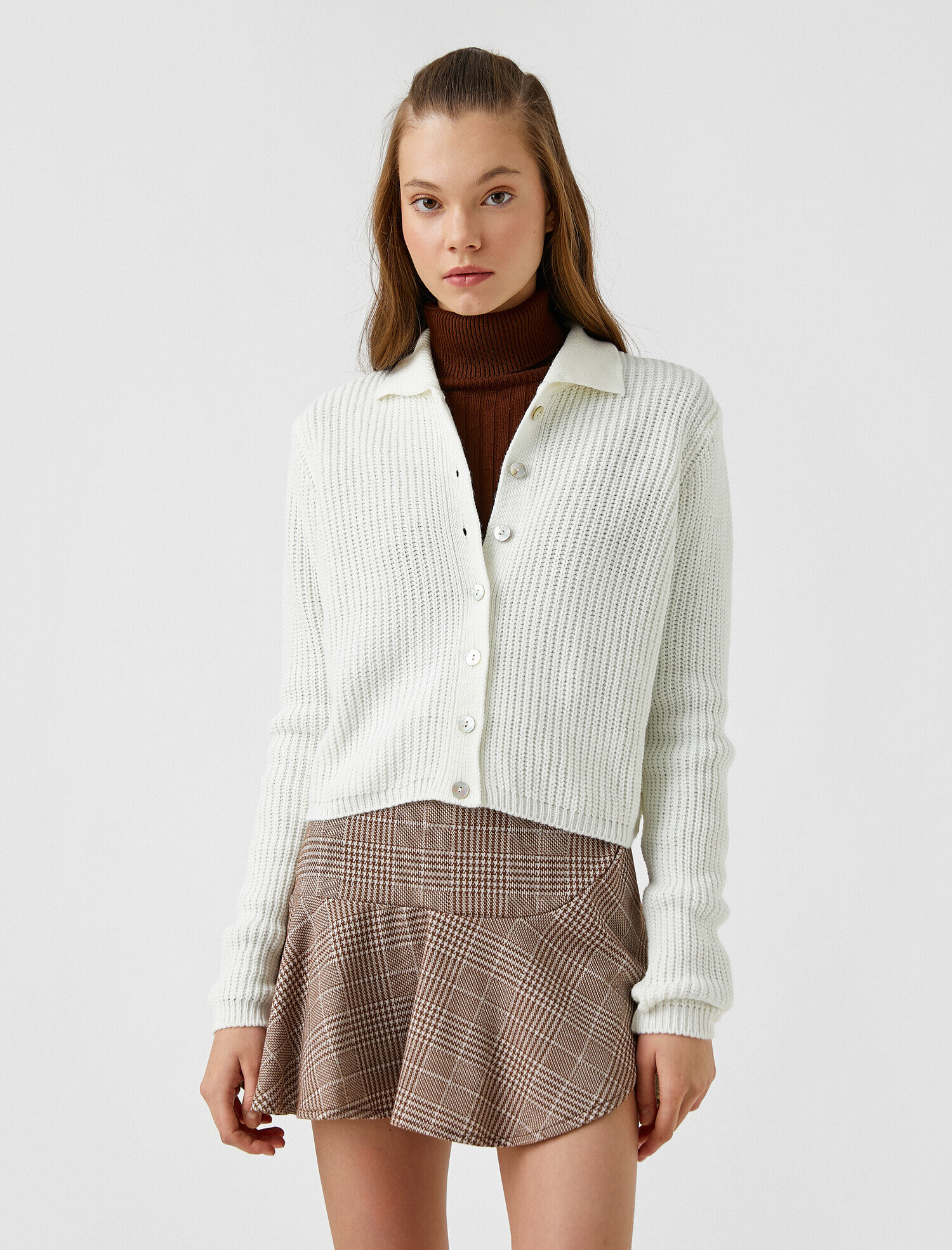   Düğmeli Triko Hırka