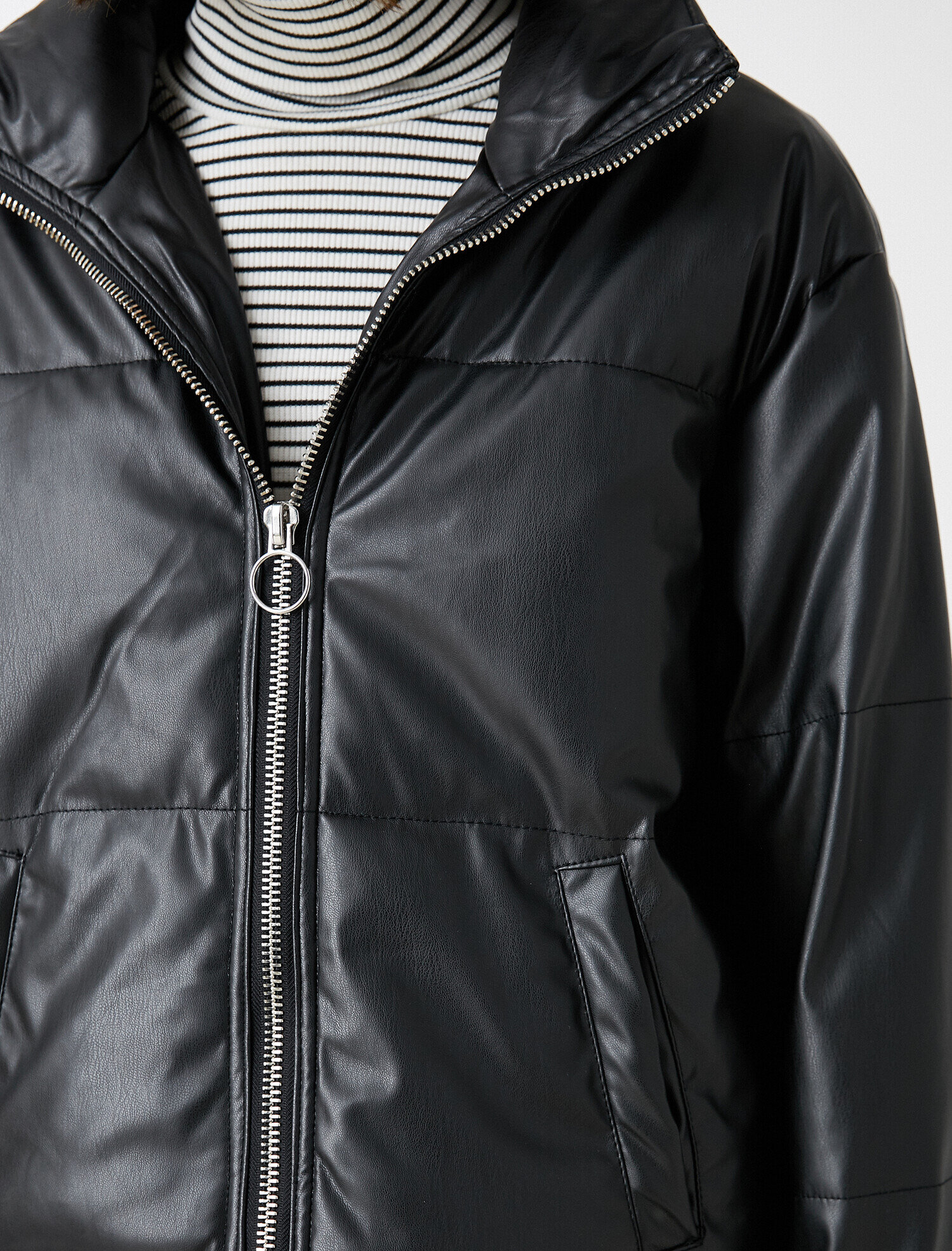   Dik Yaka Şişme Anorak Mont