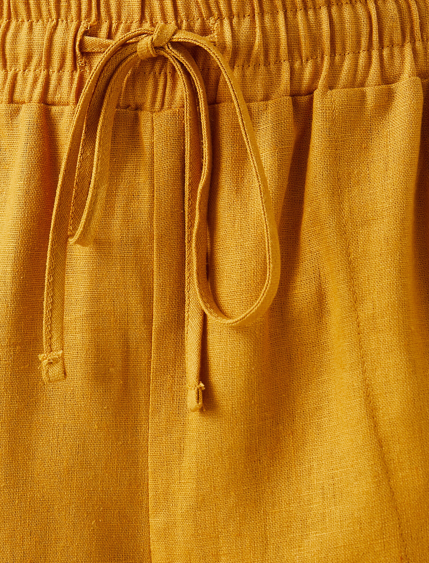   Beli Lastikli Havuç Keten Pantolon