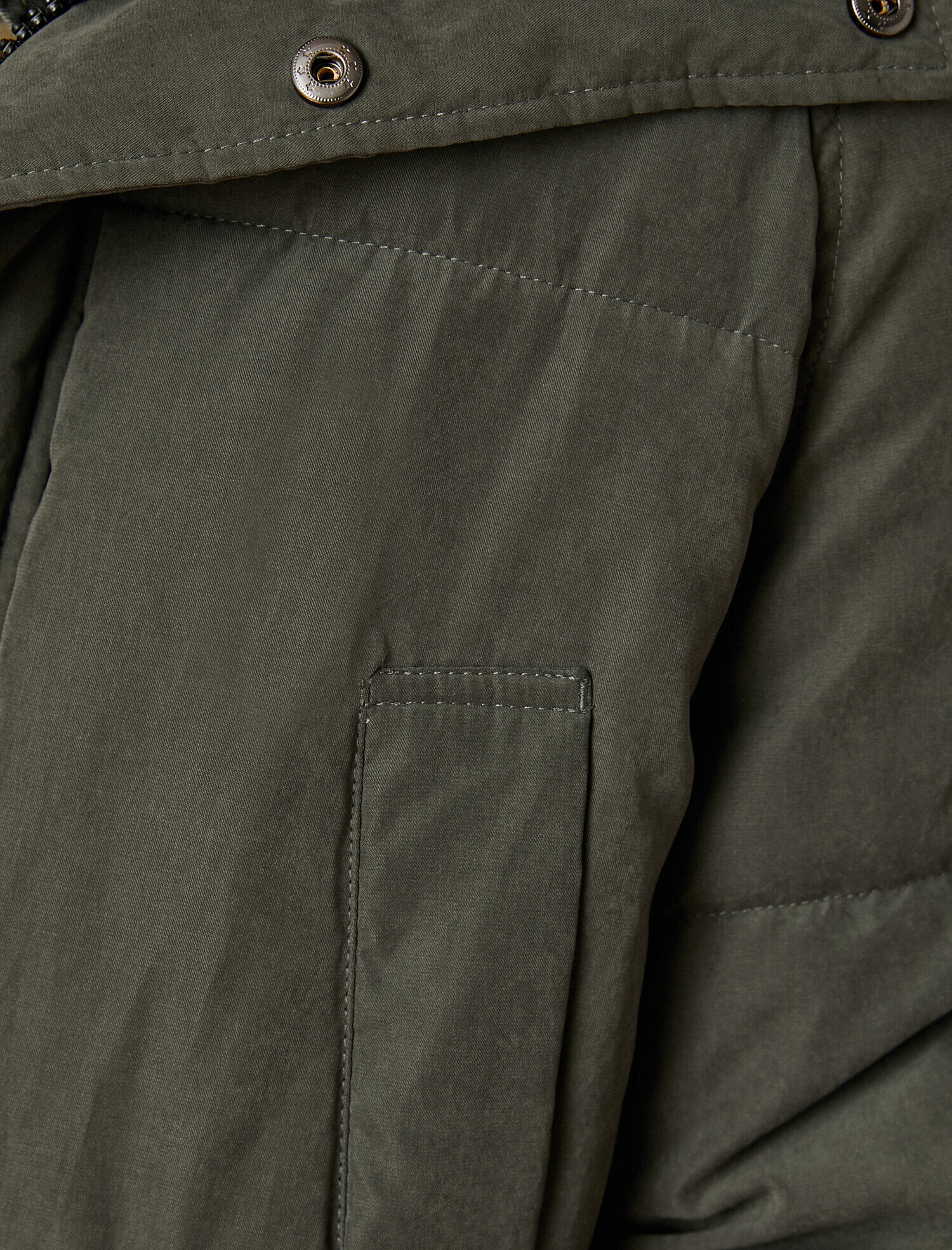   Suni Kürklü Kapşonlu Şişme Parka