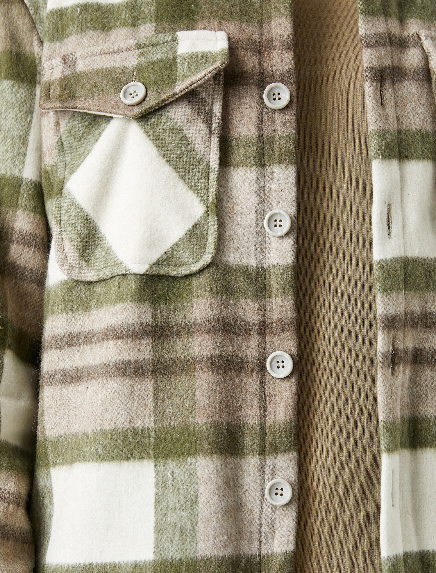   Suni Kürk Yakalı Ekose Mont