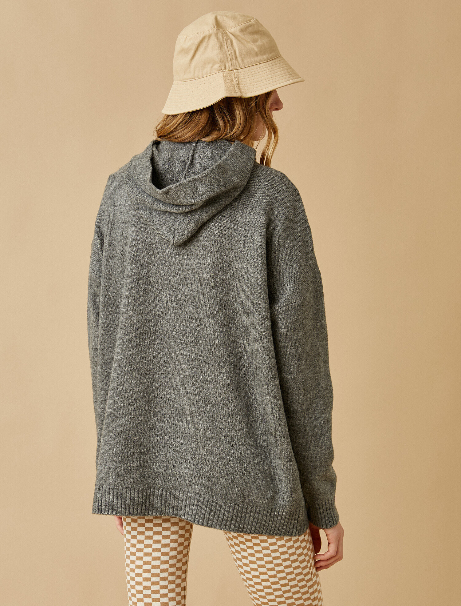   Kapüşonlu Uzun Kollu Cepli Kazak