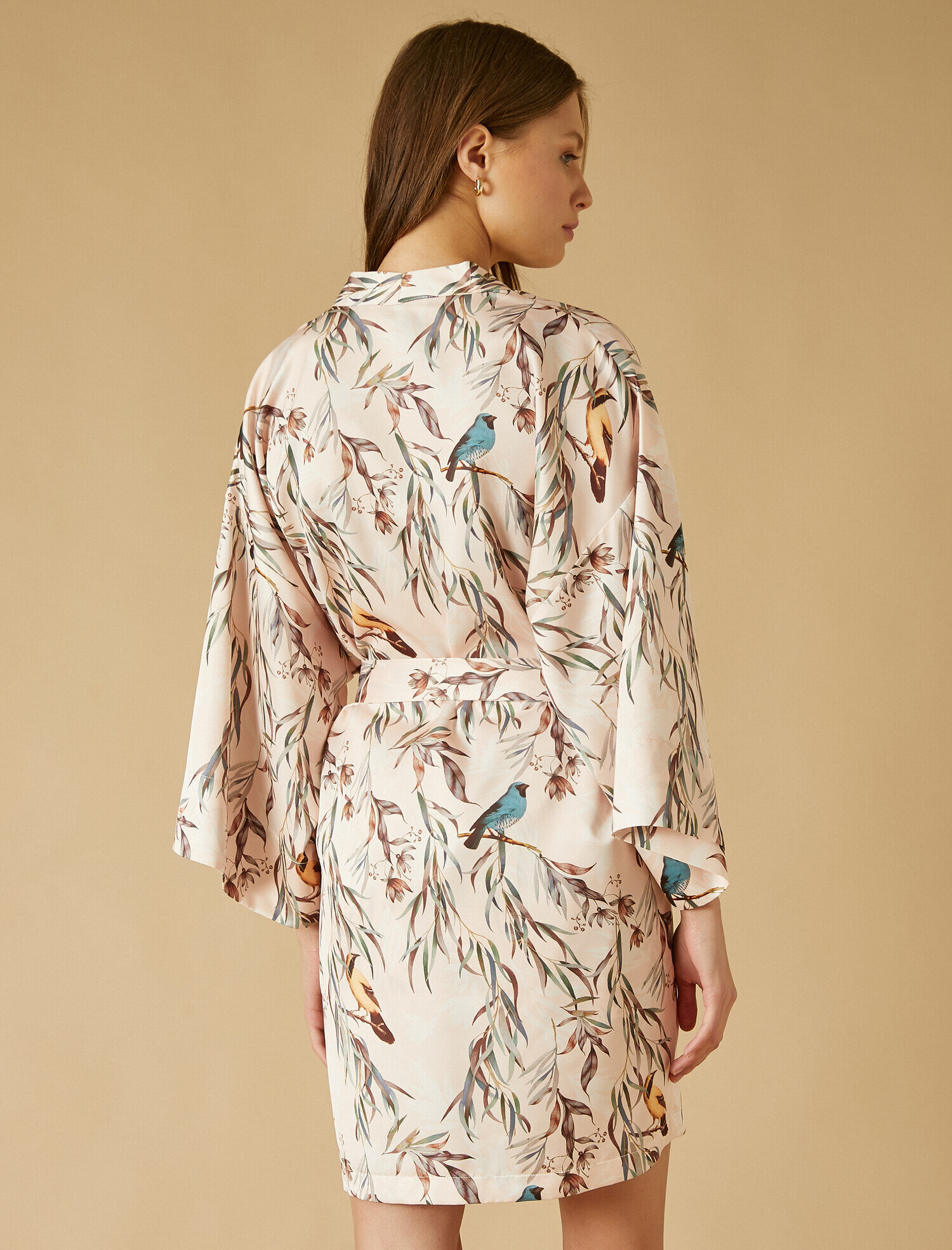   Desenli Kuşaklı Sabahlık