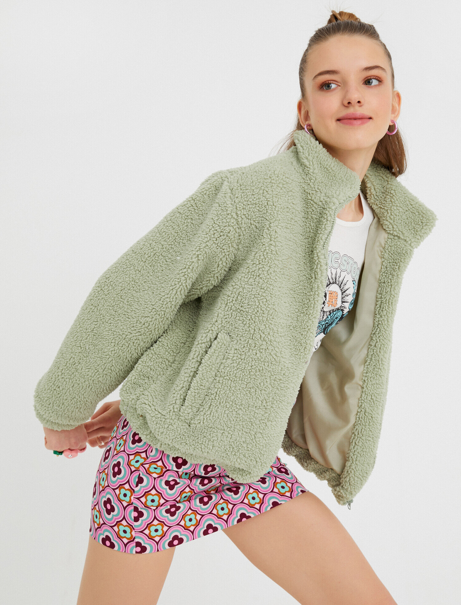   Fermuarlı Peluş Ceket