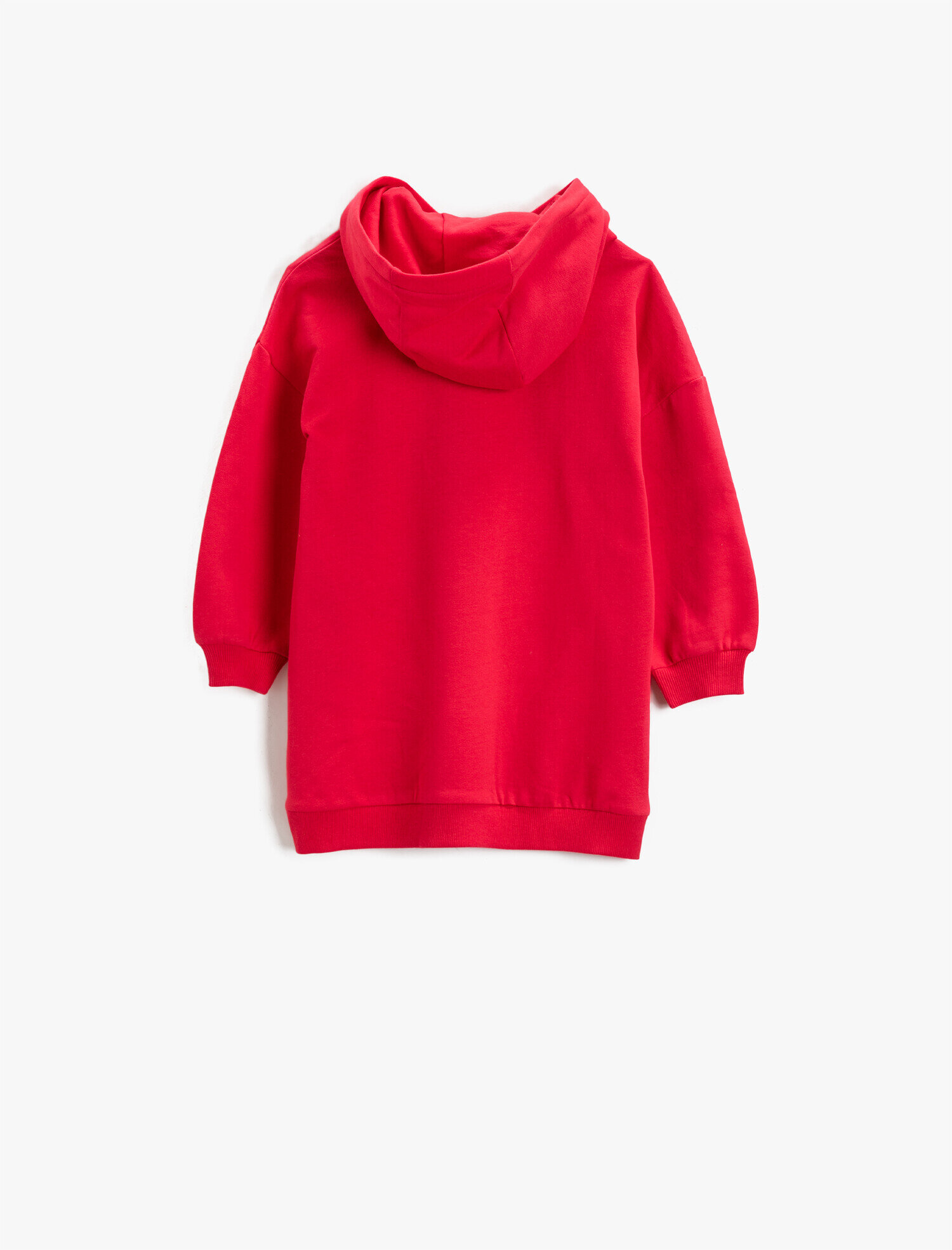  Kız Çocuk Minnie Mouse Lisanslı Sweat Elbise Baskılı Kapşonlu Pamuklu