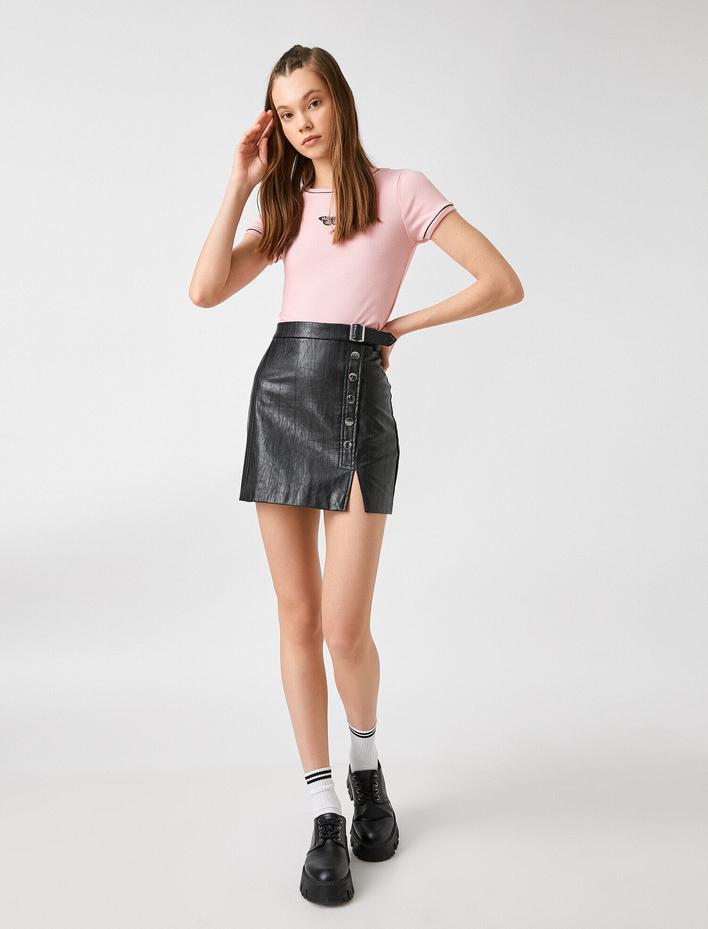  Kısa Kollu Bisiklet Yaka Tişört