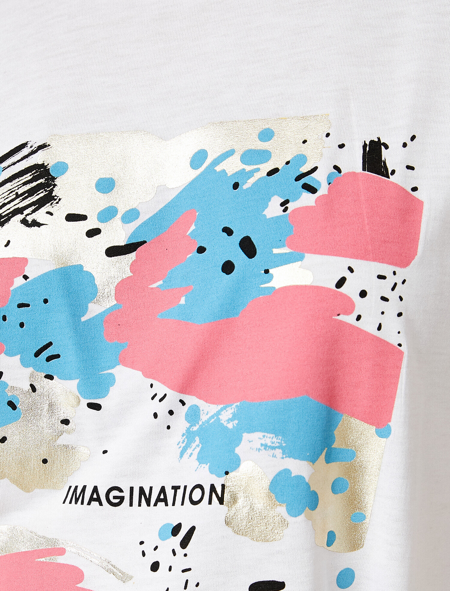   Bisiklet Yaka Kısa Kollu Baskılı Tişört