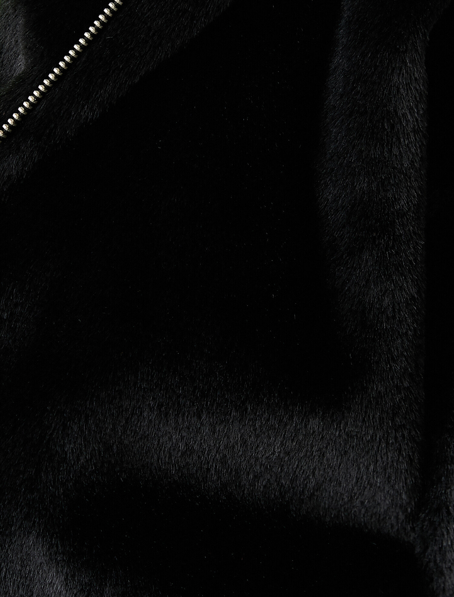   Kapüşonlu Fermuarlı Peluş Mont