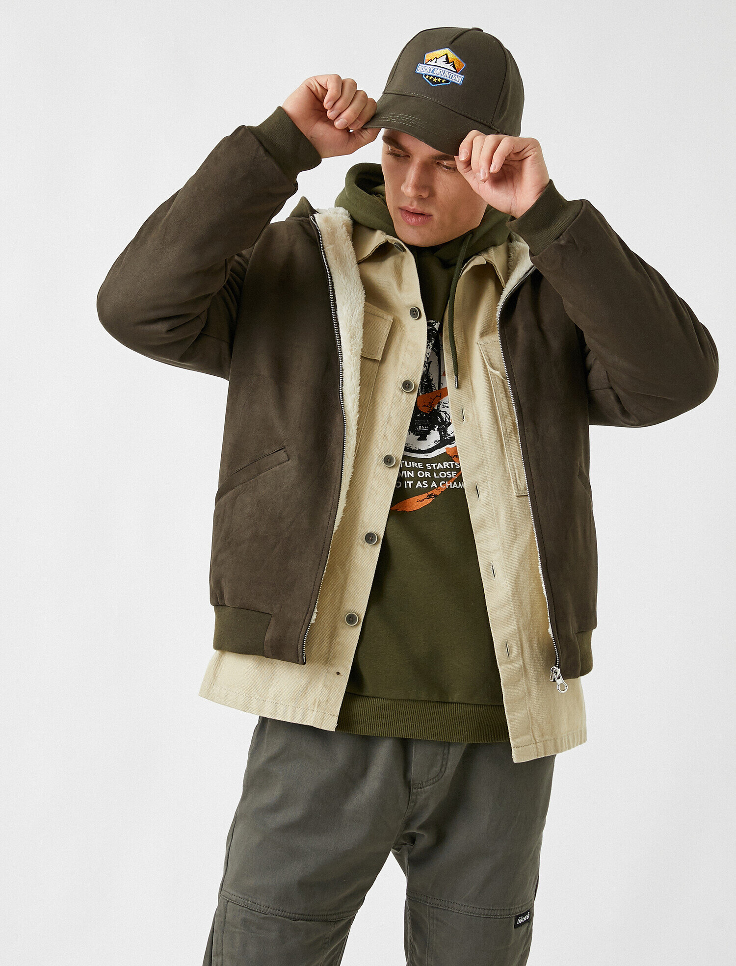   Kapüşonlu Şerpalı Mont