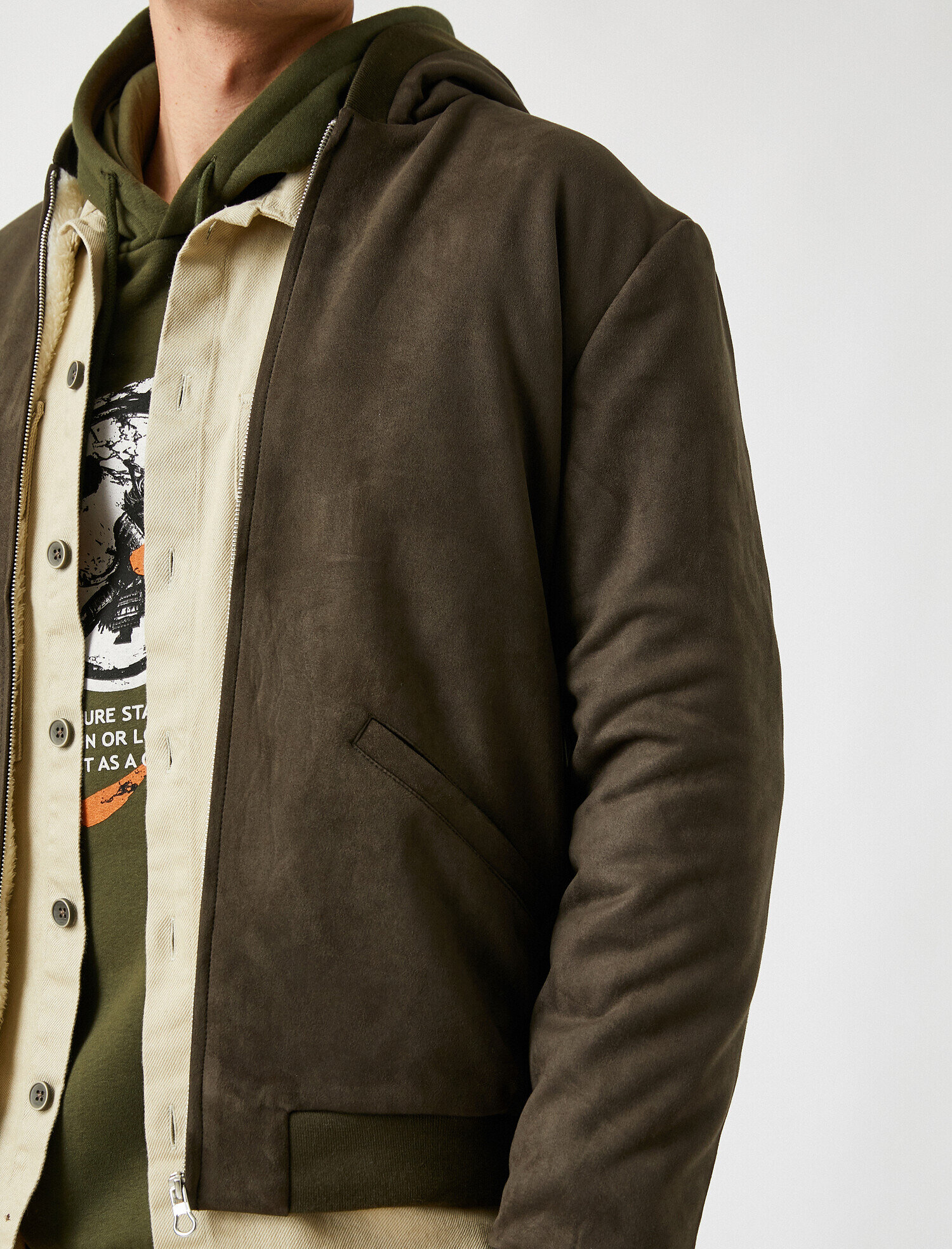   Kapüşonlu Şerpalı Mont