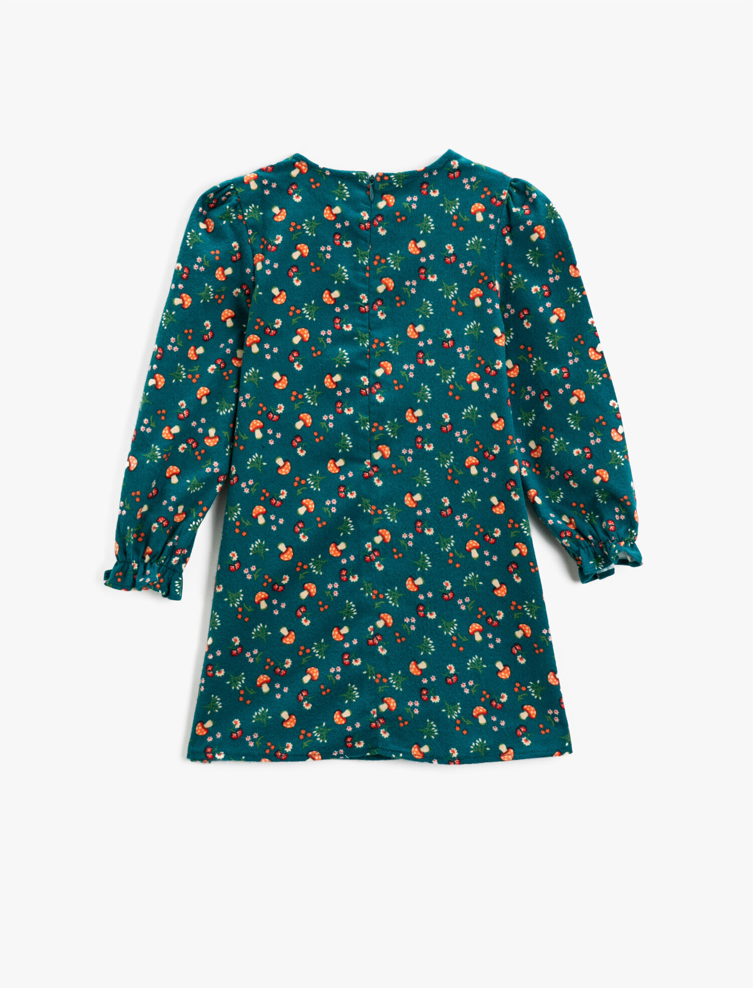 Kız Çocuk Çiçekli Uzun Kollu Elbise Pamuklu