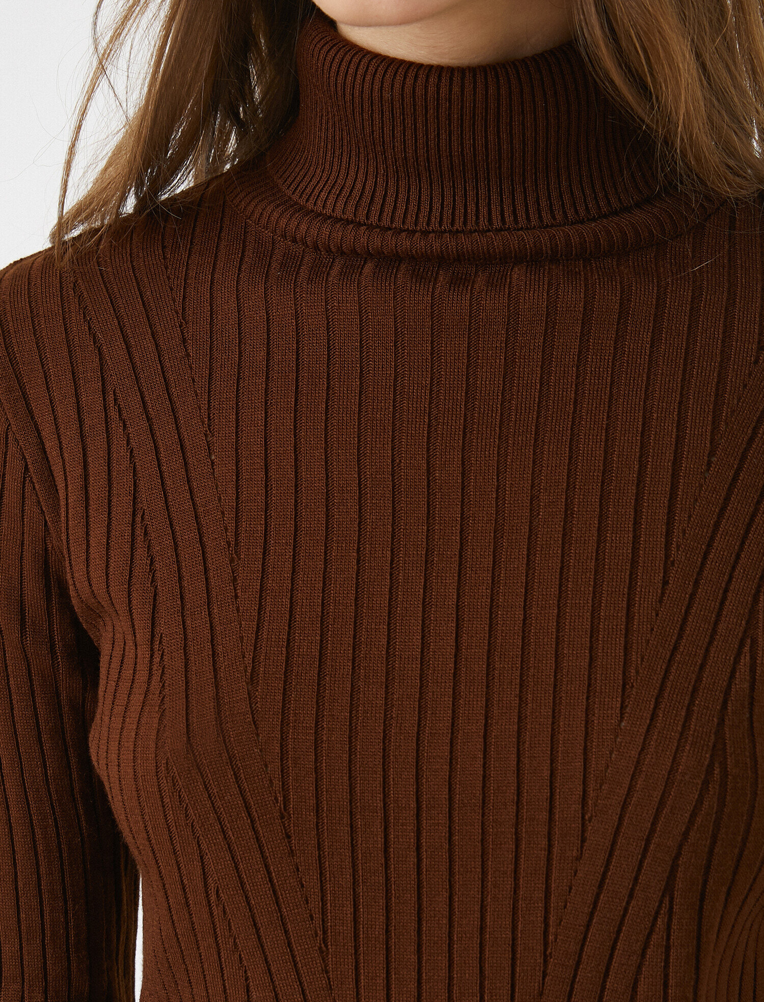   Balıkçı Yaka Kazak Triko Uzun Kollu Kaşmir Dokulu