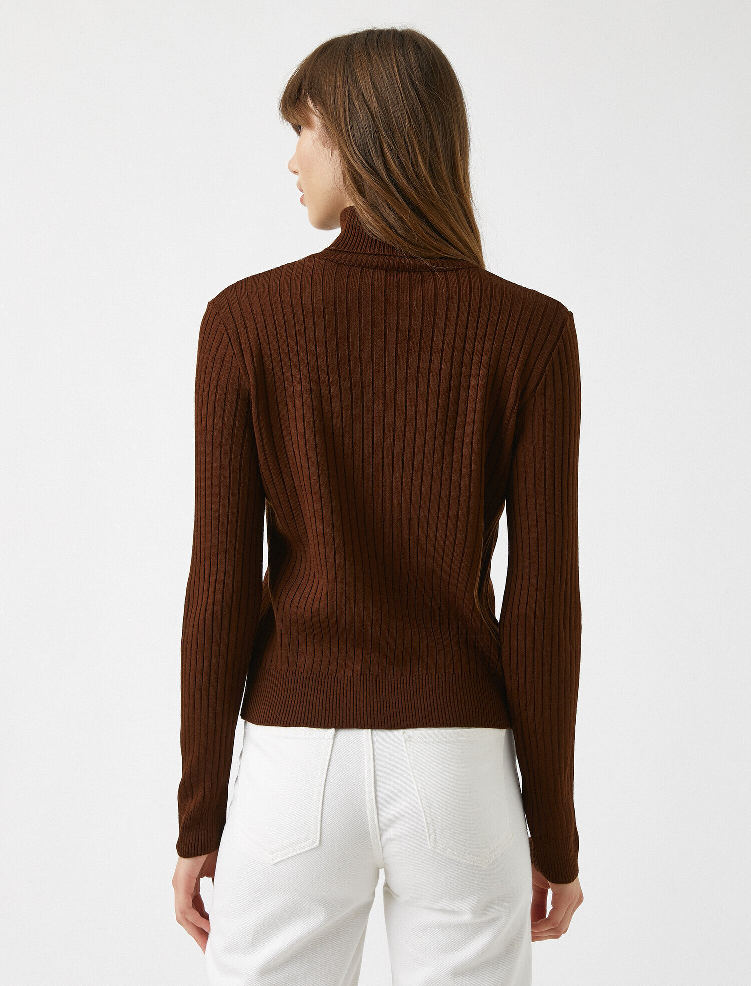   Balıkçı Yaka Kazak Triko Uzun Kollu Kaşmir Dokulu