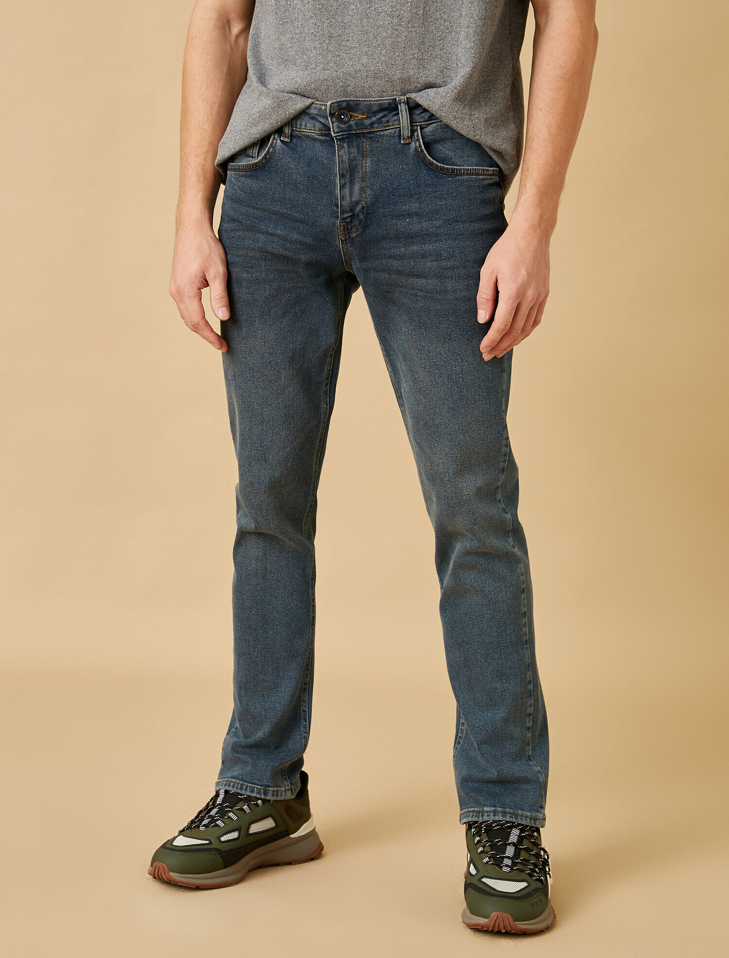  Straight Fit Boru Paça Kot Pantolon - Mark Jean