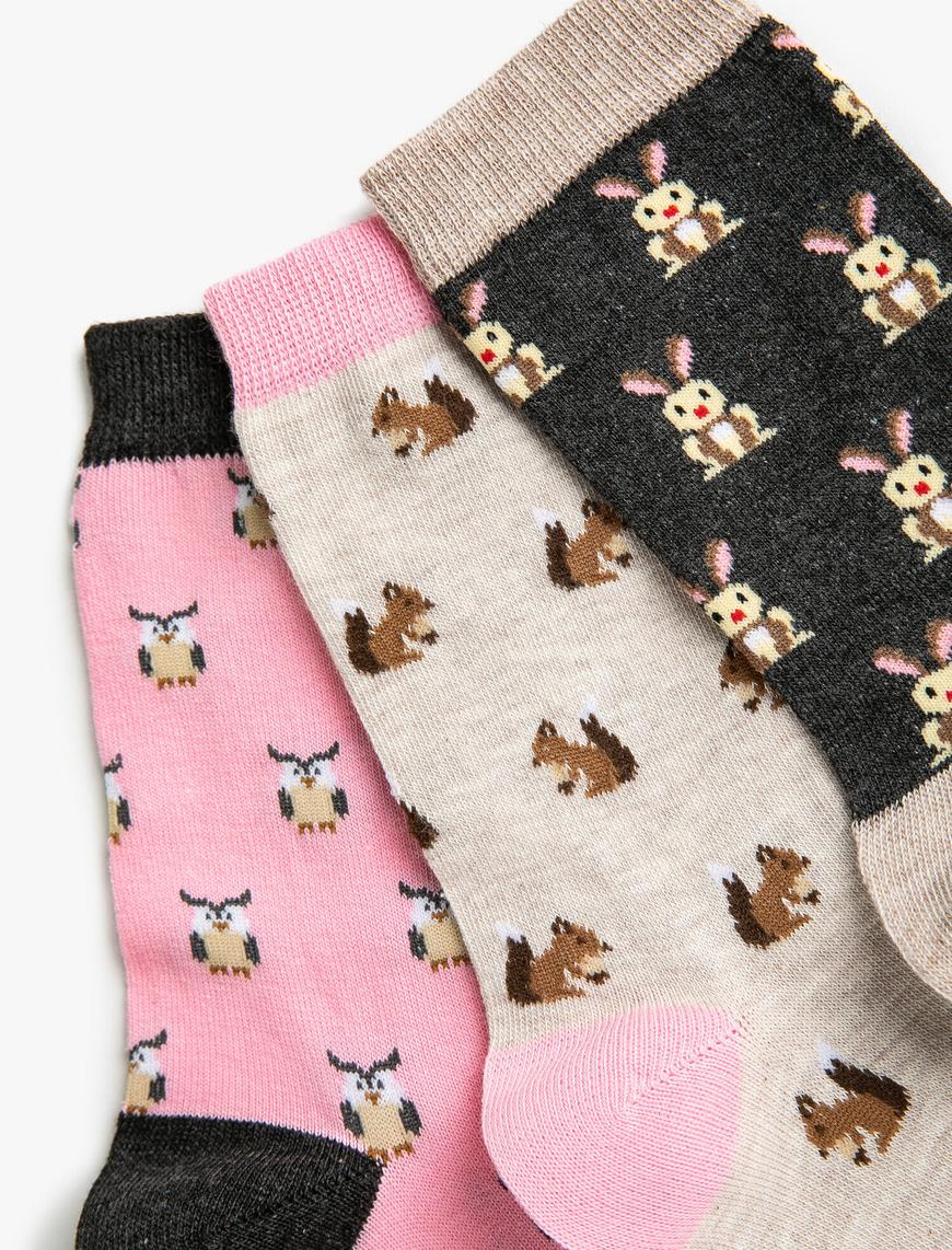  Kadın Hayvanlar Desenli Çorap Seti