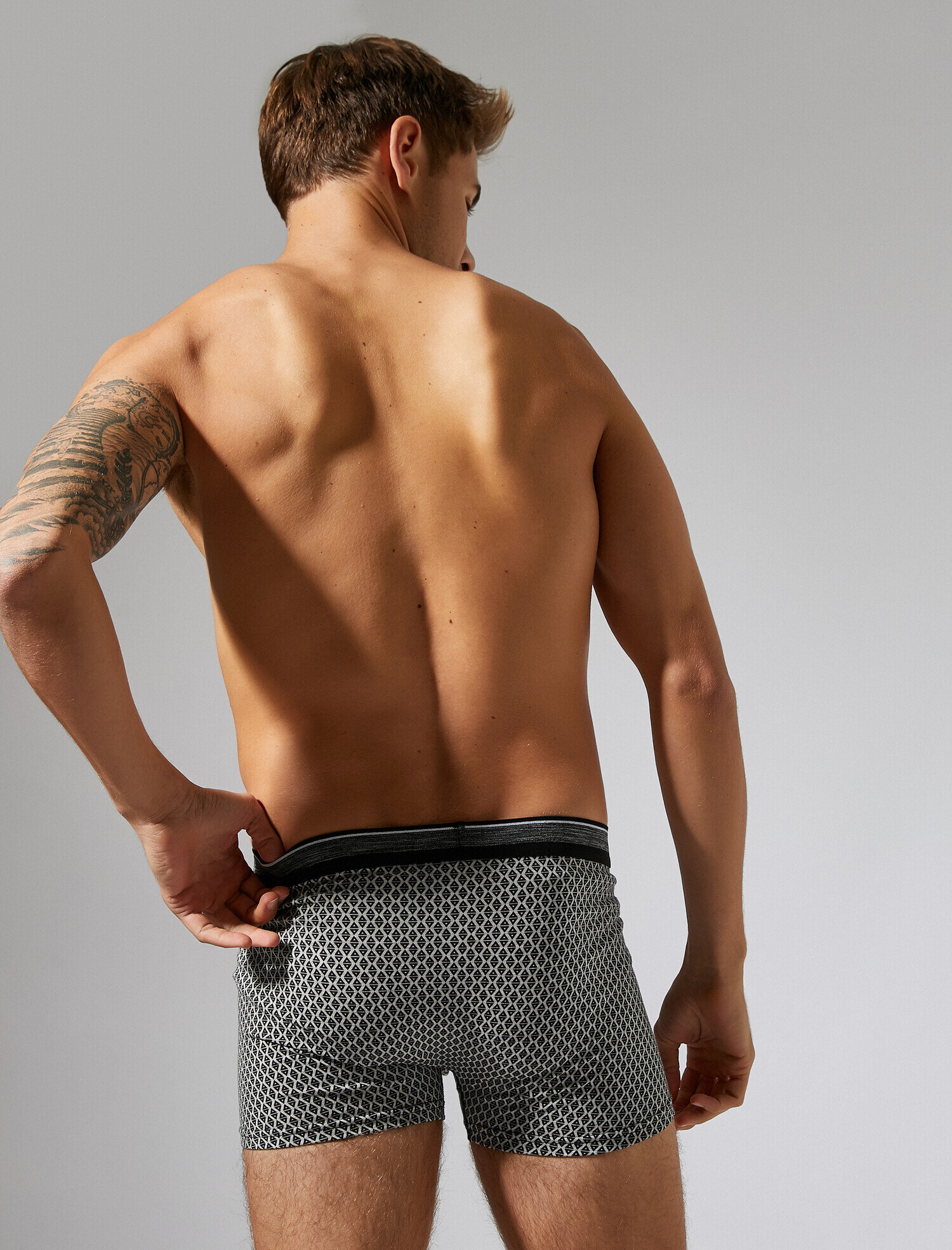   Pamuklu Desenli Basic Boxer