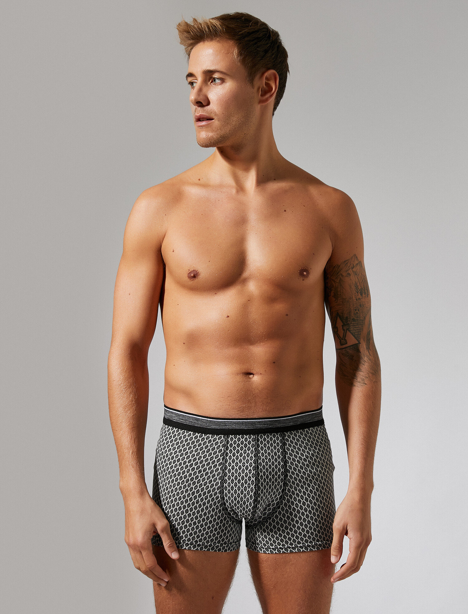   Pamuklu Desenli Basic Boxer