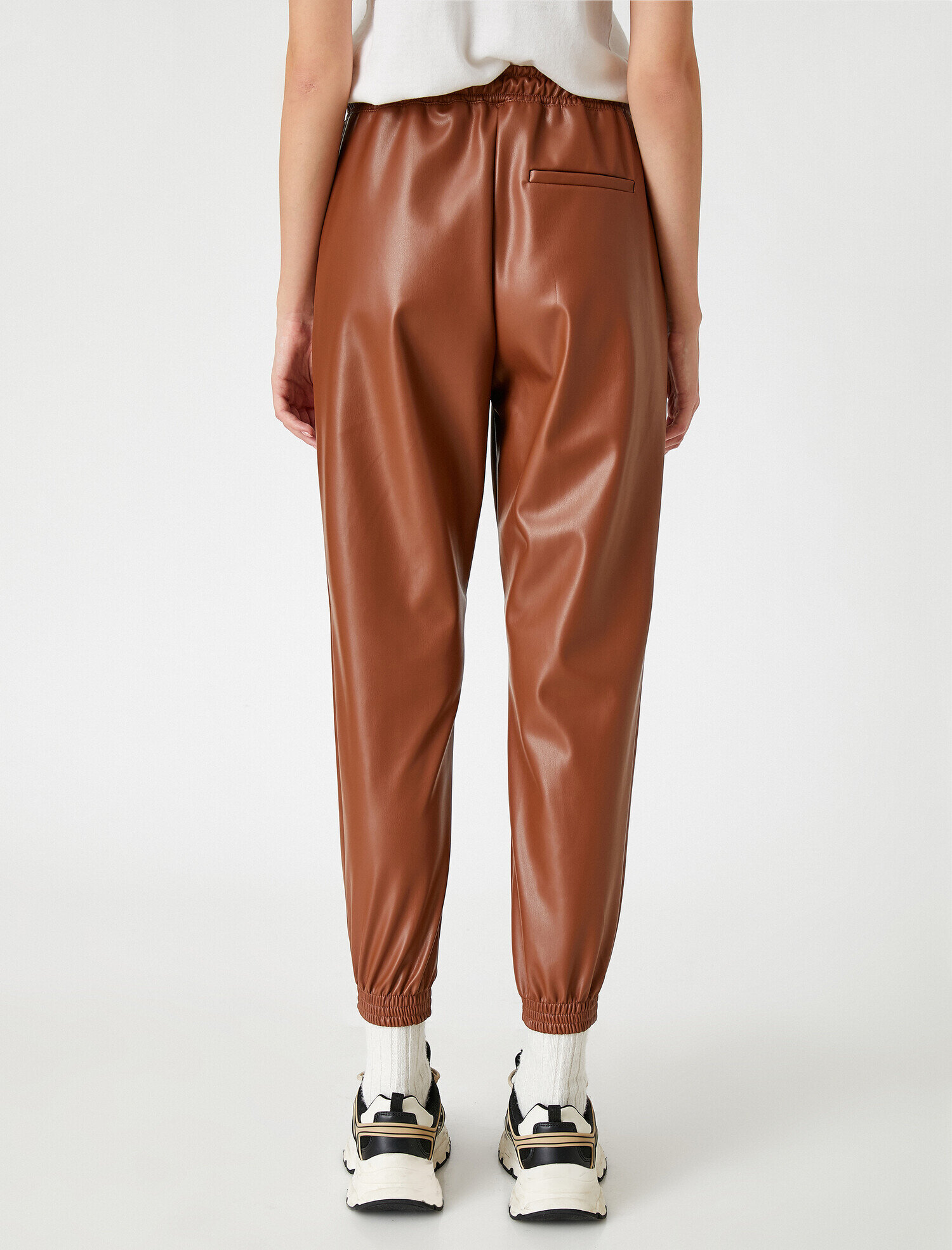   Suni Deri Jogger Pantolon