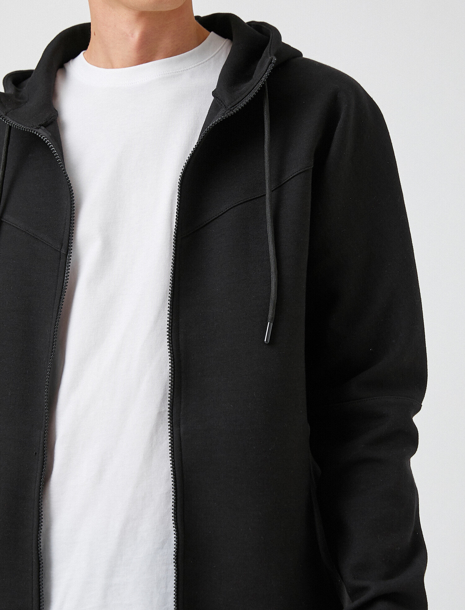   Pamuklu Kapüşonlu Fermuarlı Sweatshirt