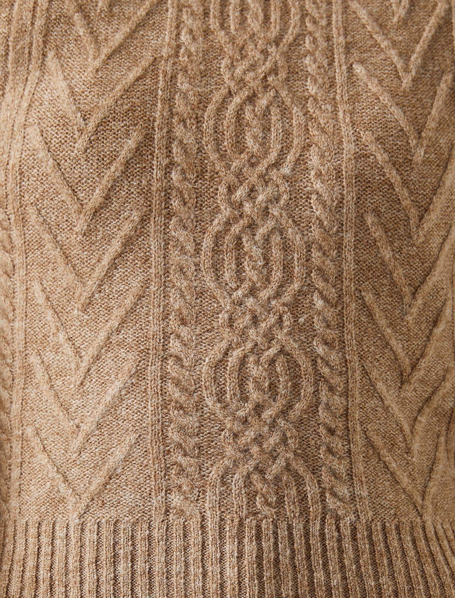   Dik Yaka Triko Süveter Örgü Desenli