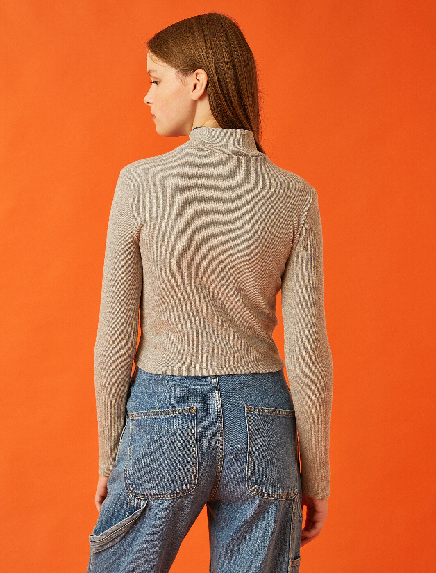   Polo Yaka Baskılı Uzun Kollu Tişört