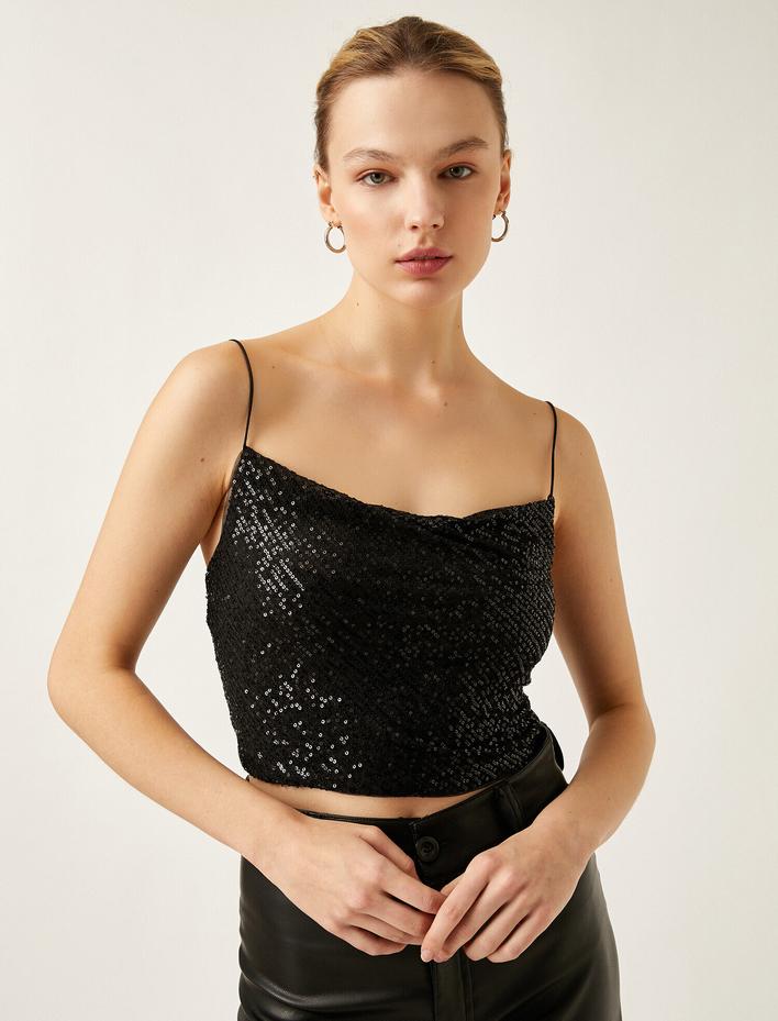  Crop Pullu Abiye Bluz