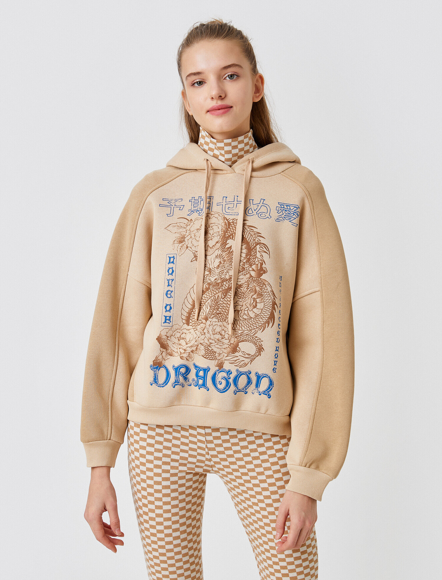   Kapüşonlu Baskılı Sweatshirt