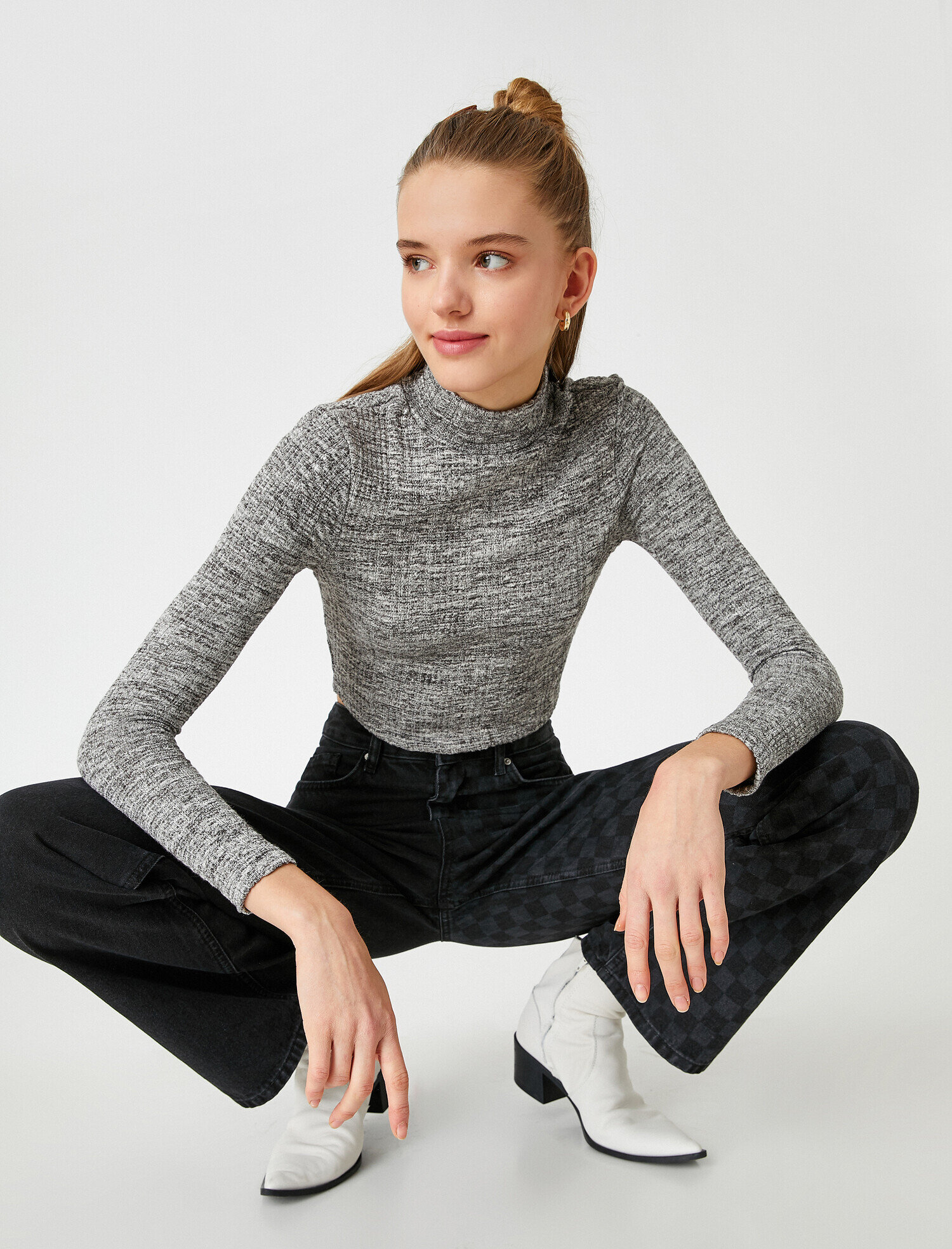   Boğazlı Uzun Kollu Kazak