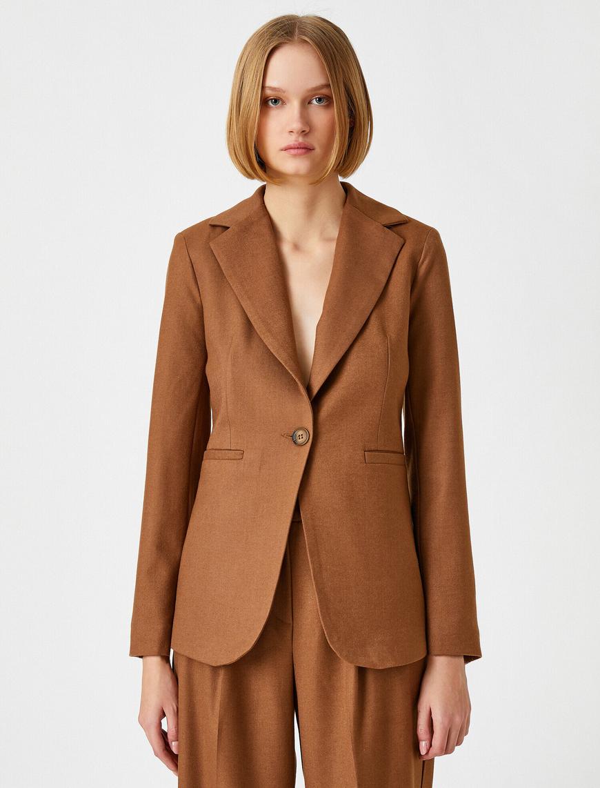   V Yaka Blazer Ceket
