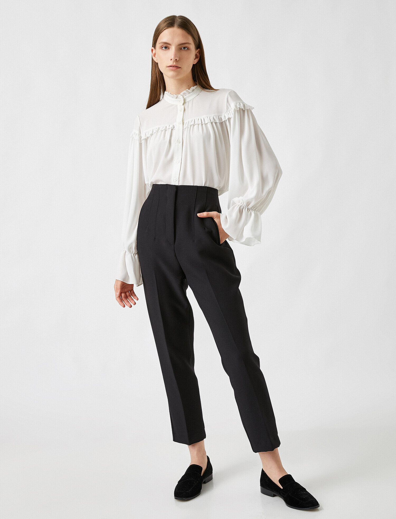   Fermuarlı Cepli Pantolon