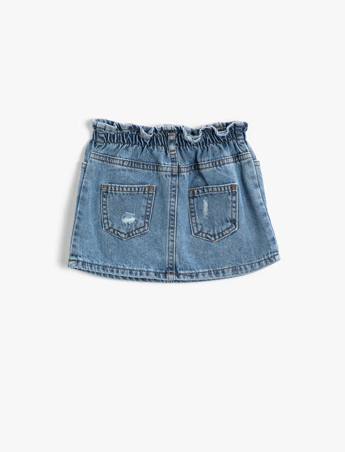 Kız Bebek Denim Kot Etek Pamuklu