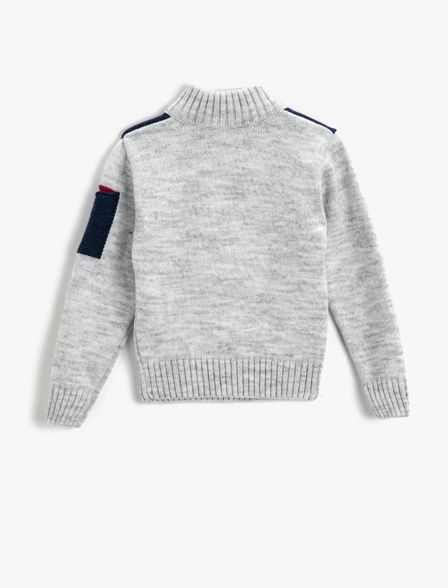  Erkek Çocuk Slogan Baskılı Triko Boğazlı Kazak Yakası Düğmeli